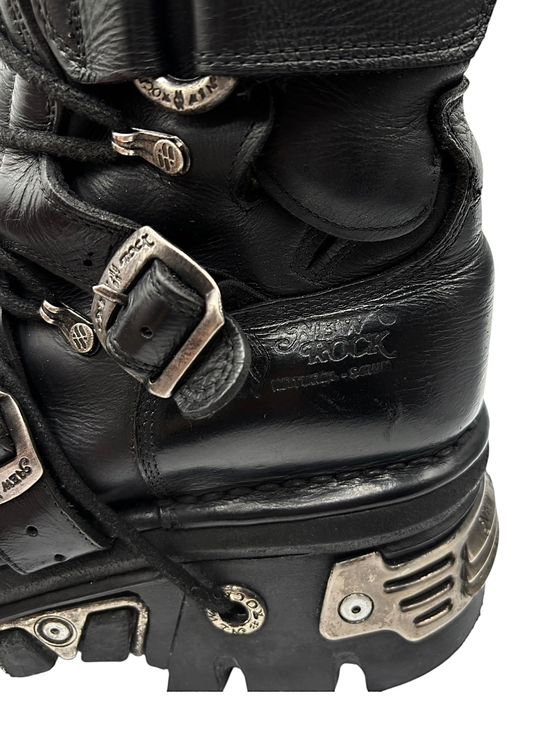 Vintage New Rock knee high reactor leather boots size 44