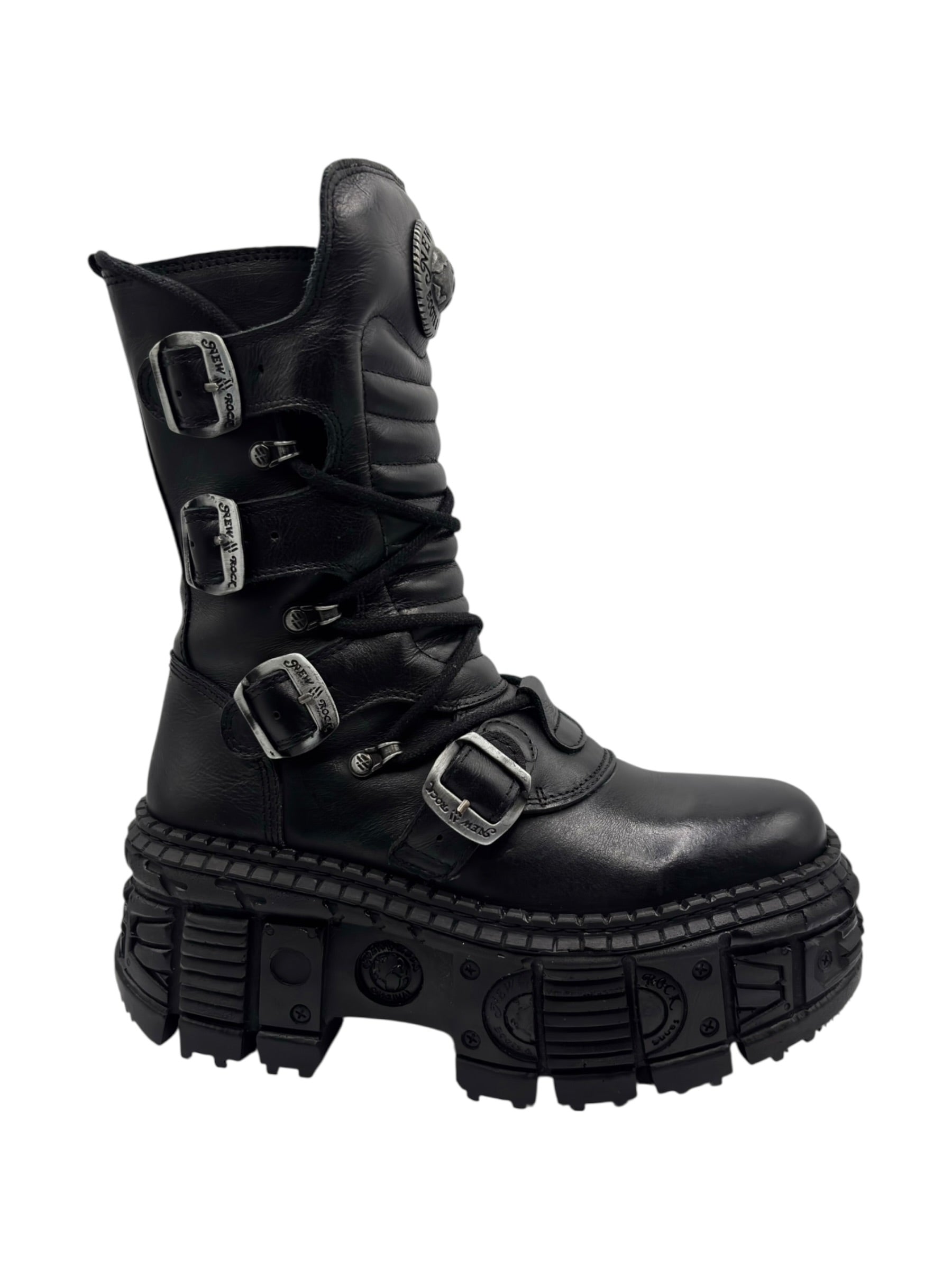 New Rock mid-calf techno platform boots size 39