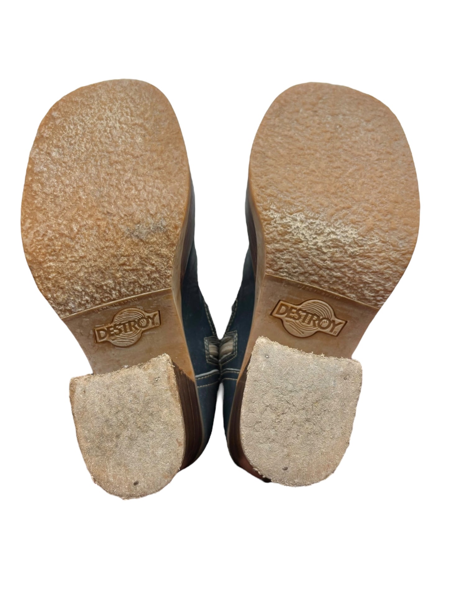 Beautiful vintage 90s Destroy knee high flower block platform boots size 37