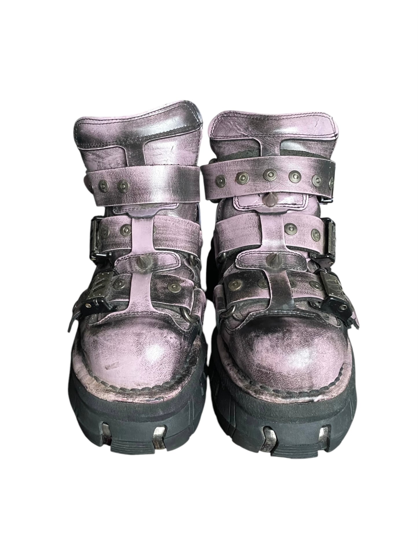Vintage New Rock pink platform boots size 39