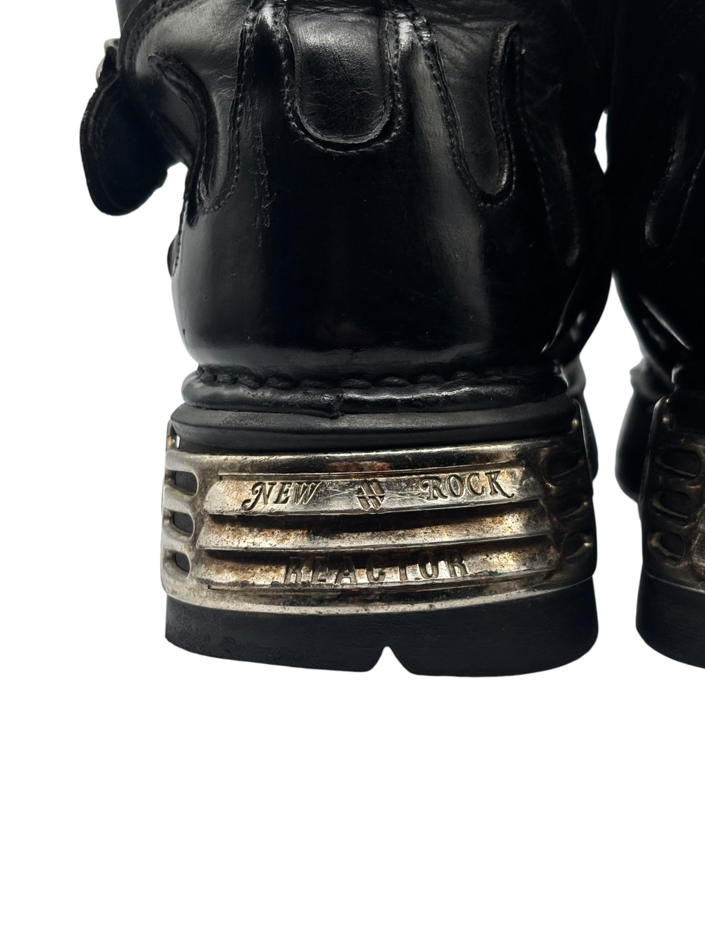 Vintage New Rock chained skull leather boots