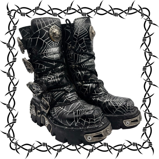 Vintage New Rock cobweb reactor  boots size 36