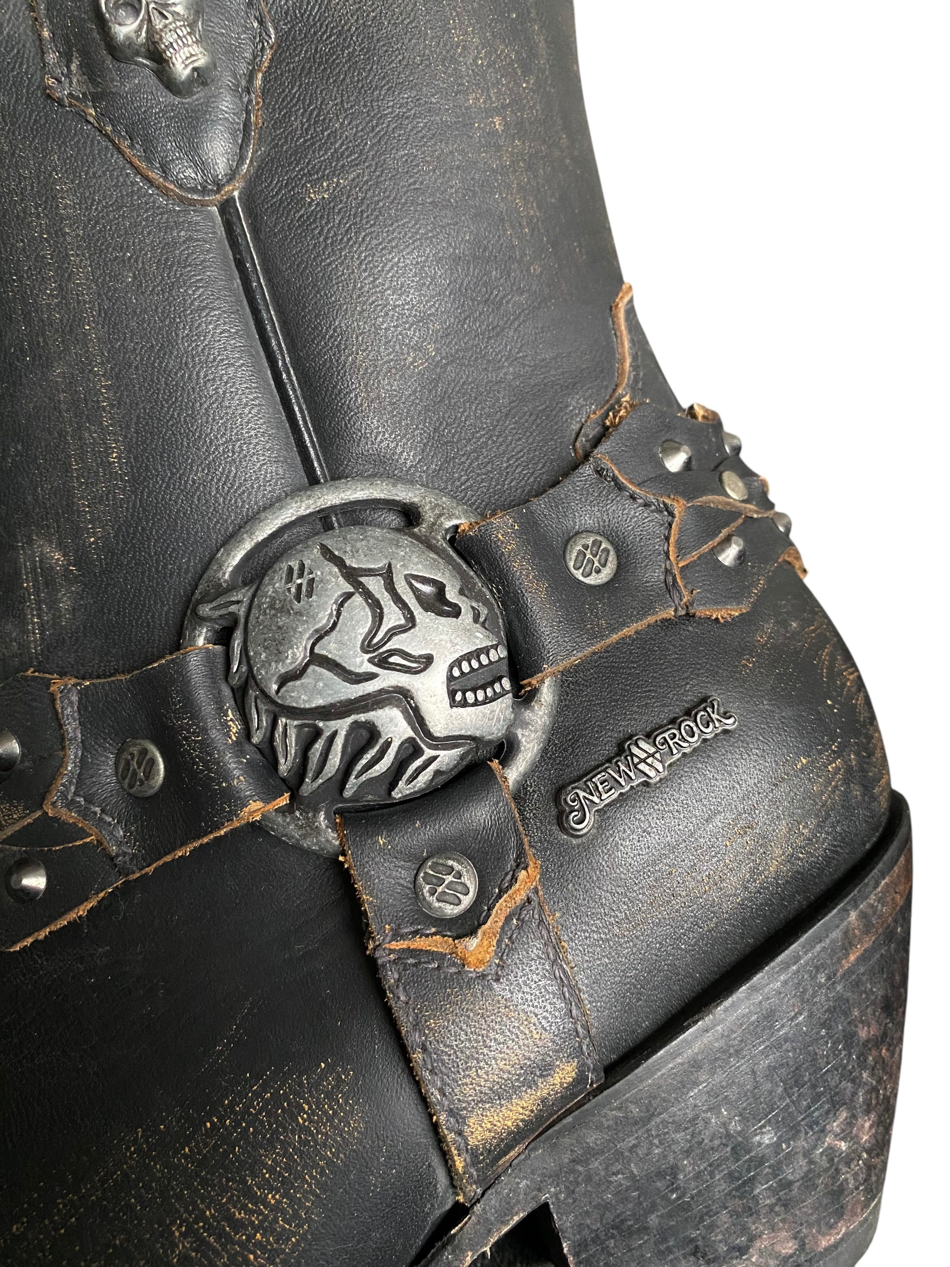 New Rock leather cowboy boots size 38