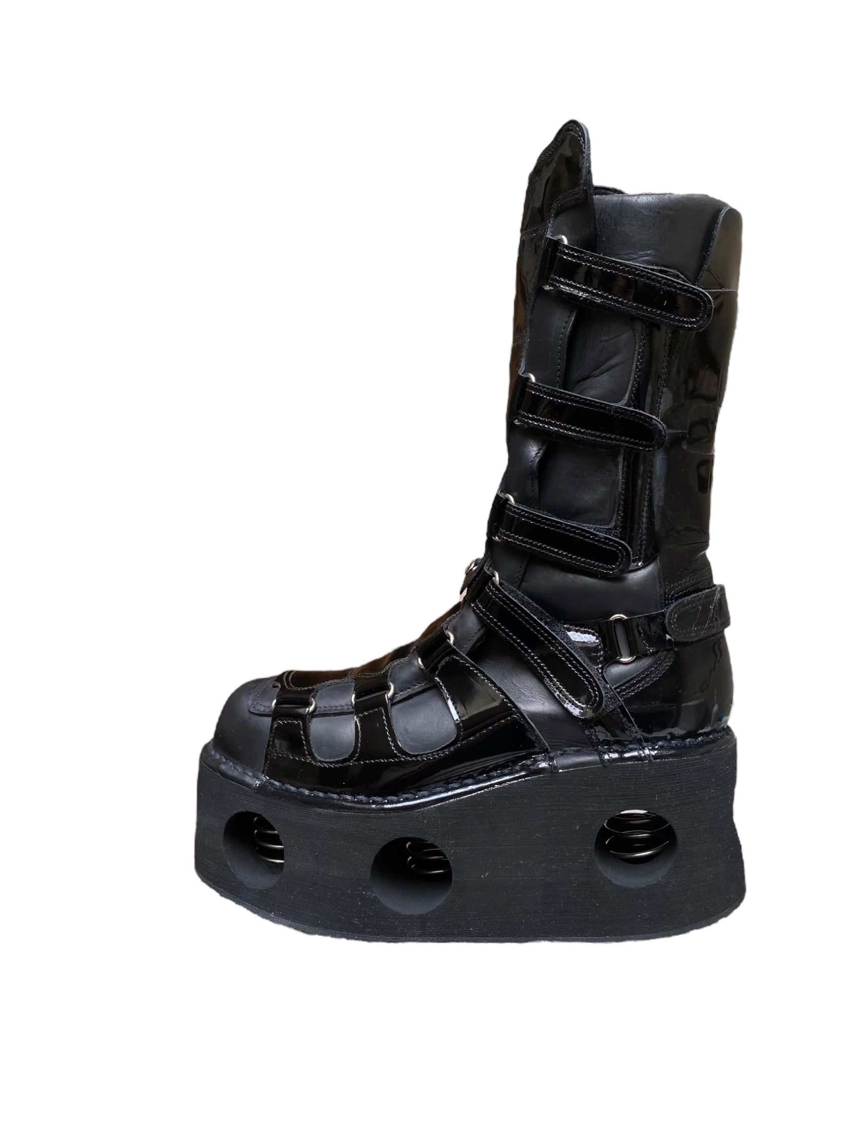 Vintage New Rock neptuno patent leather boots size 43