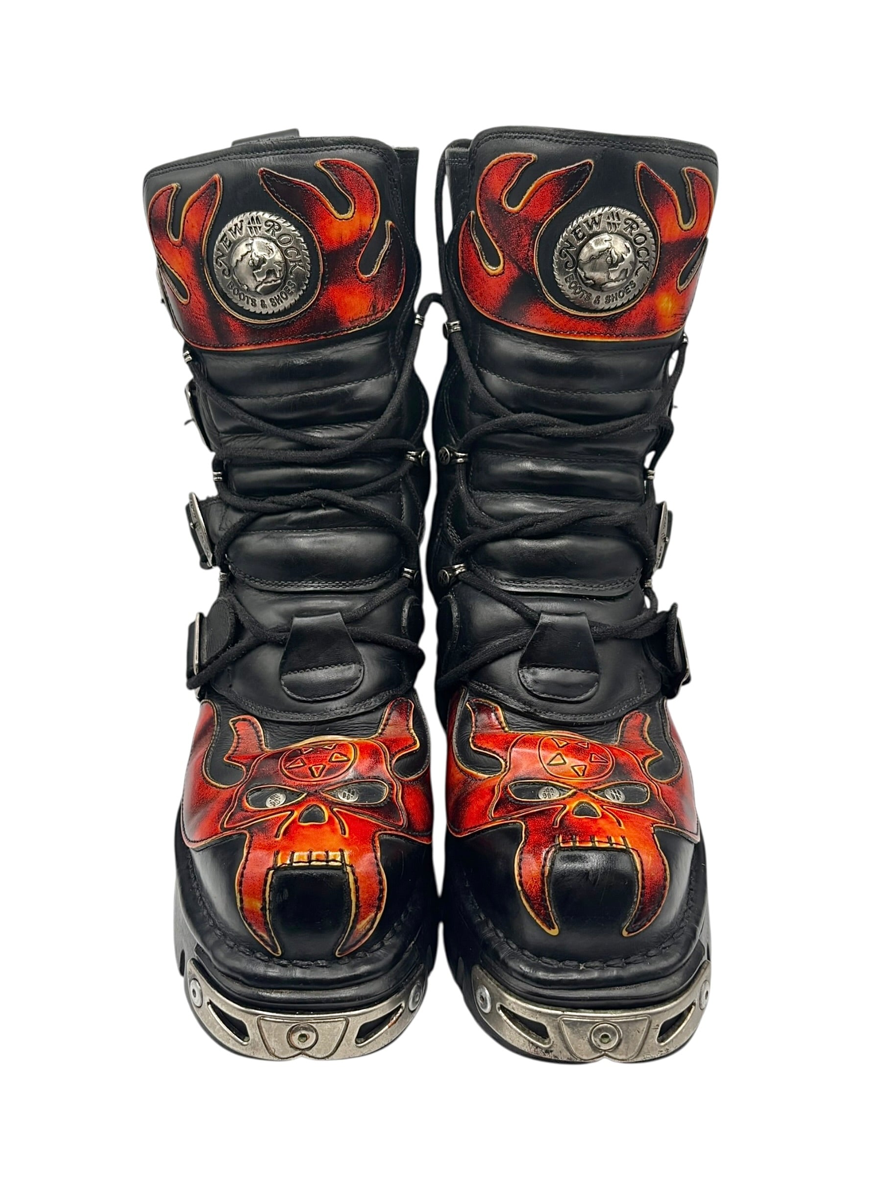 Vintage New Rock reactor flame boots size 38