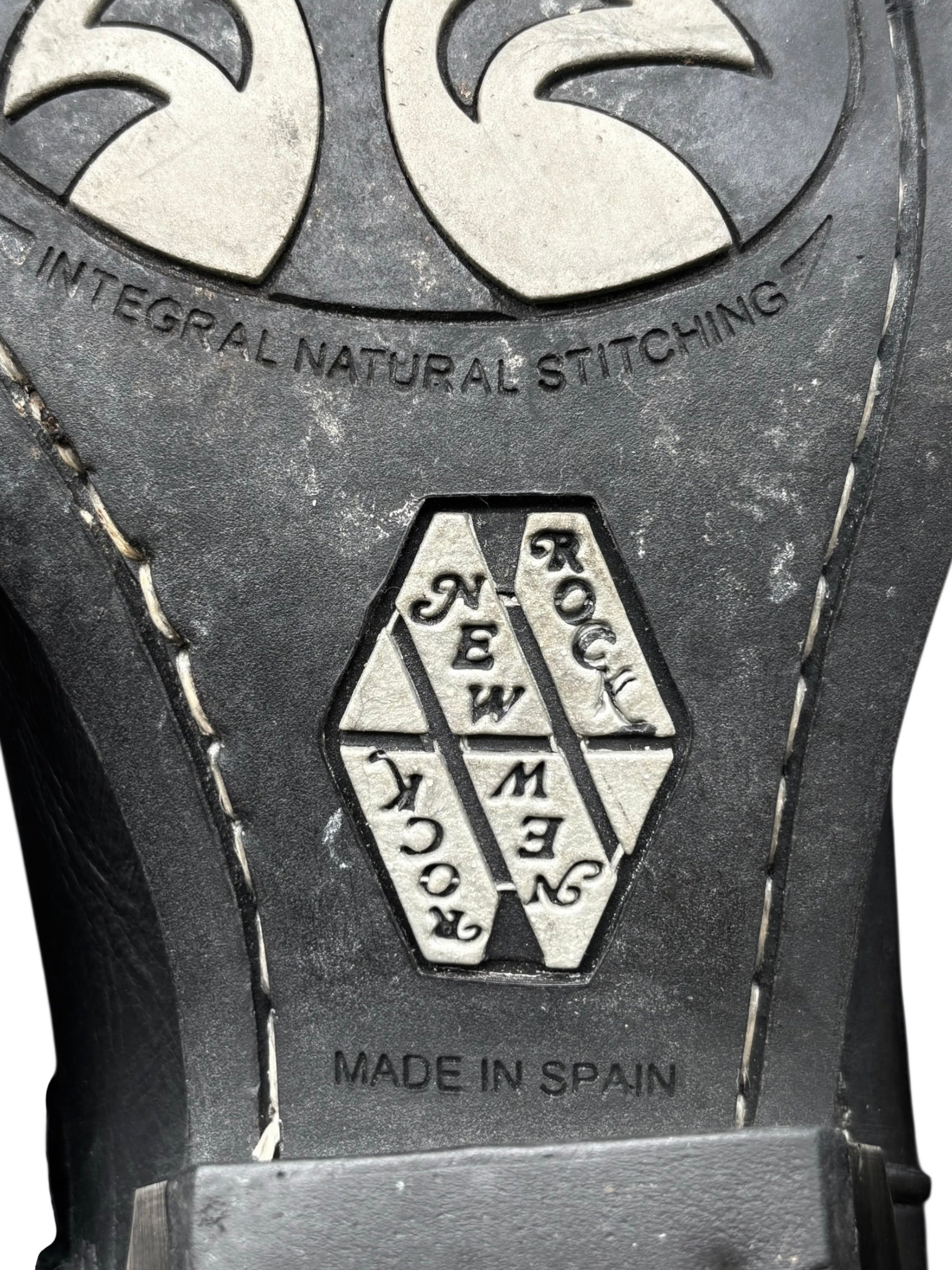 Beautiful vintage New Rock black leather cowboy boots size 44