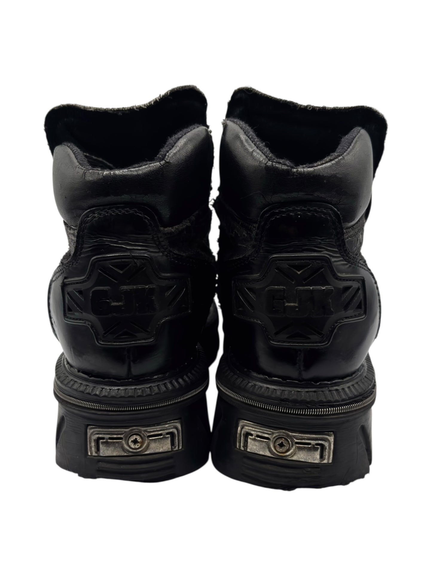 Vintage Gordon Jack black leather platform boots