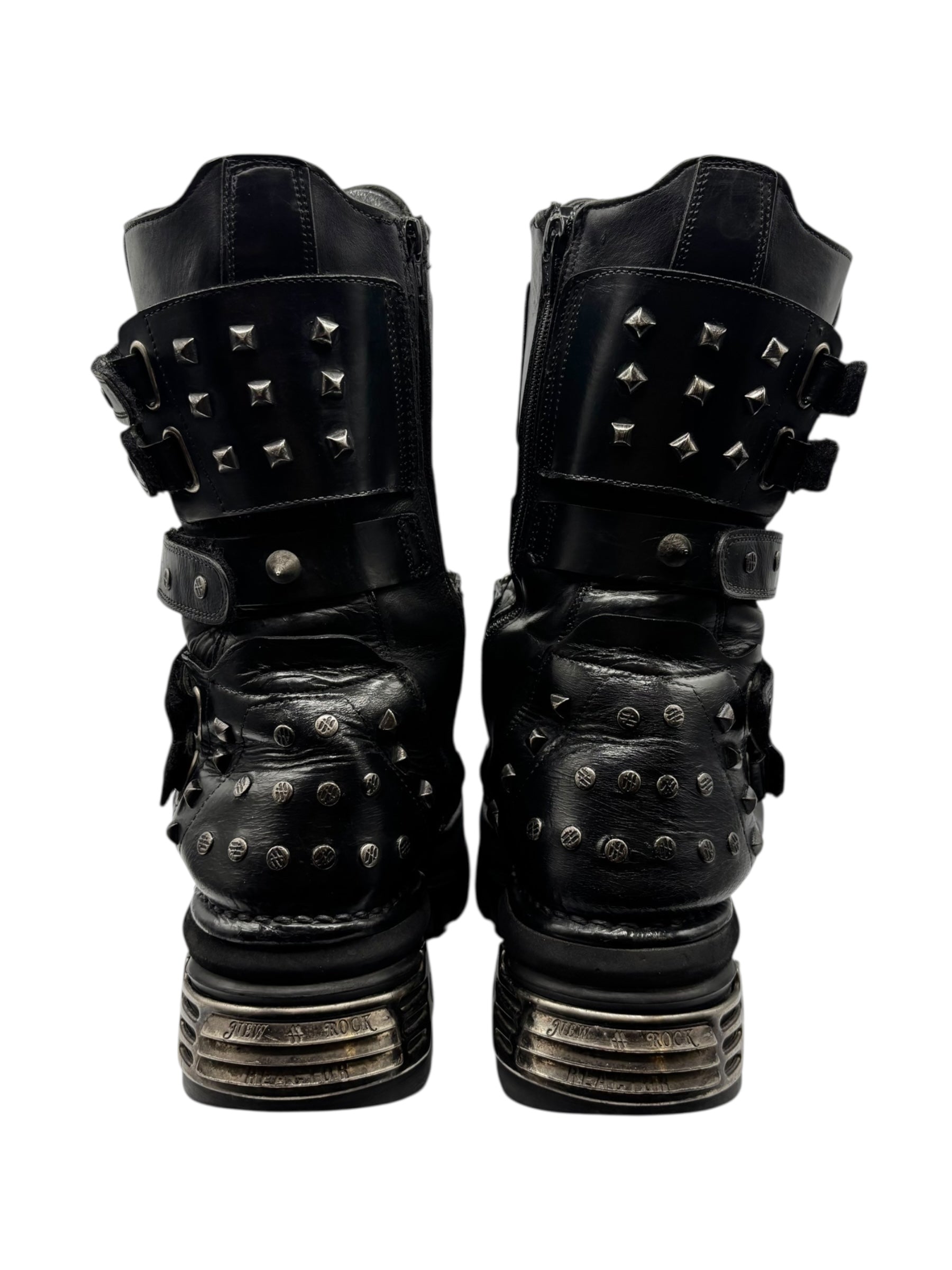 Vintage New Rock studded chain reactor boots size 43