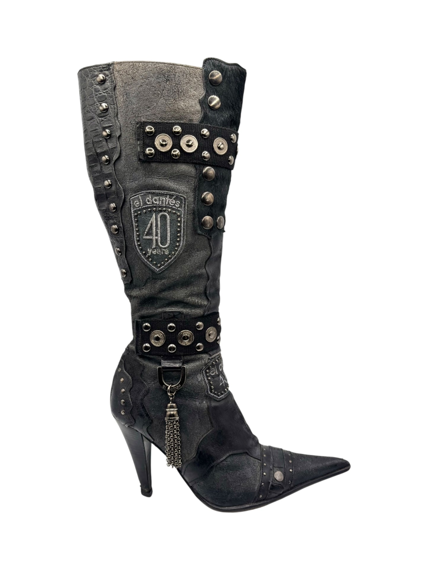 Vintage El Dantes knee high leather boots size 36