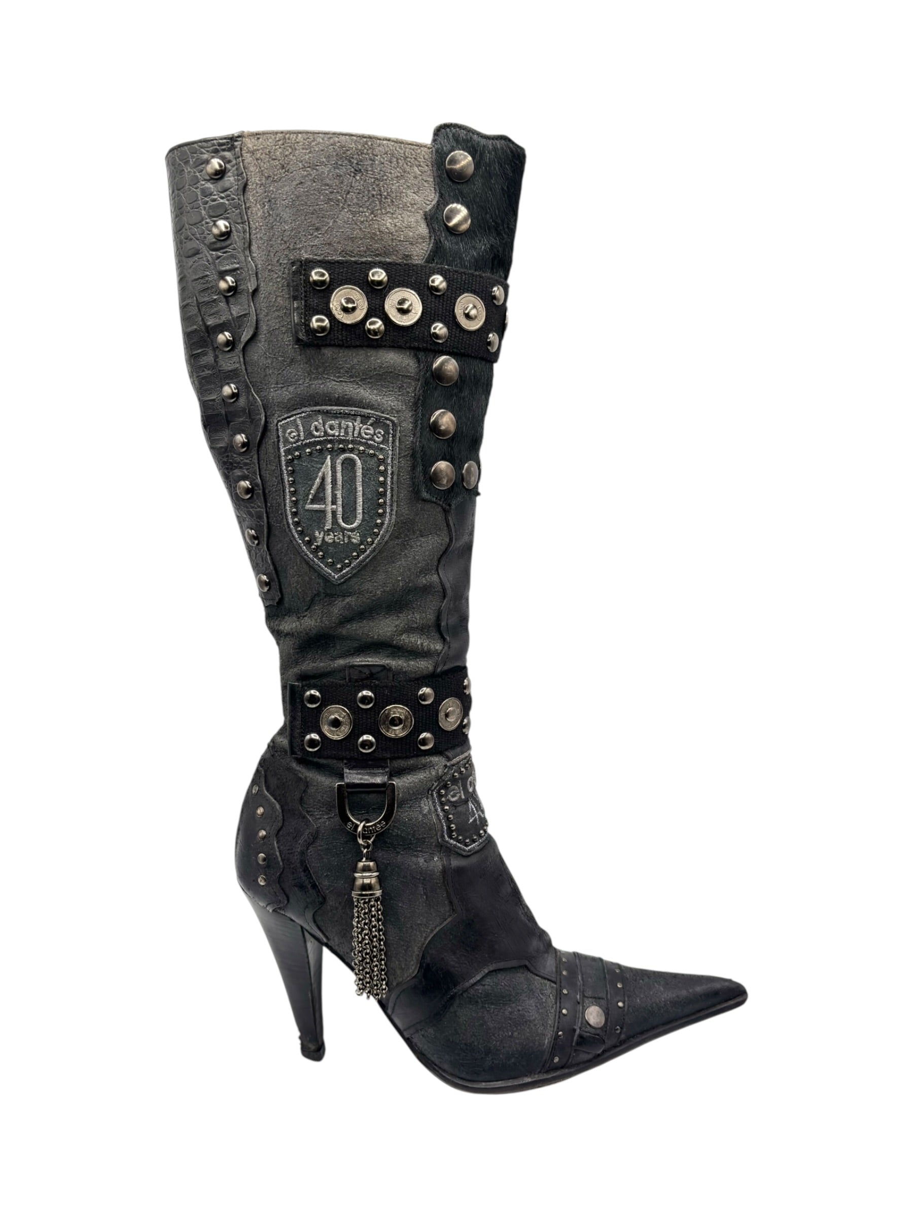 Vintage El Dantes knee high leather boots size 36