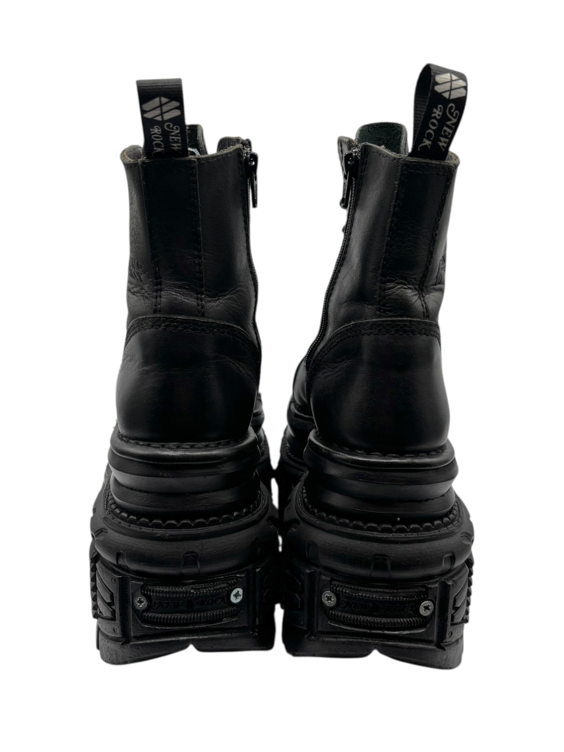 New Rock mega platform techno leather boots size 38