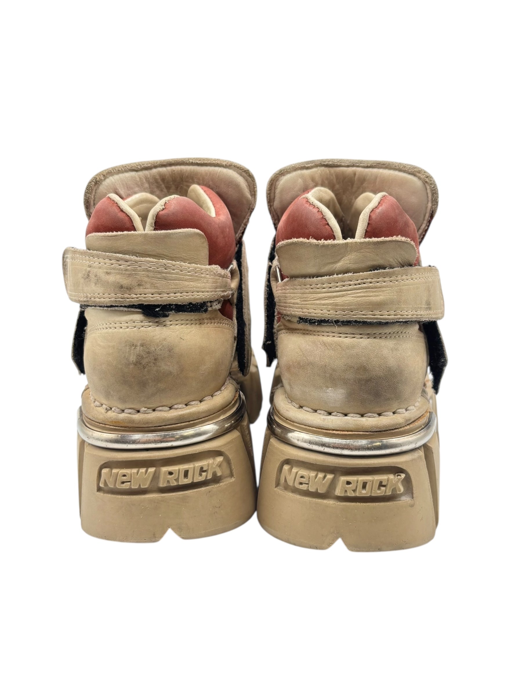 Vintage New Rock beige/red platform boots size 36