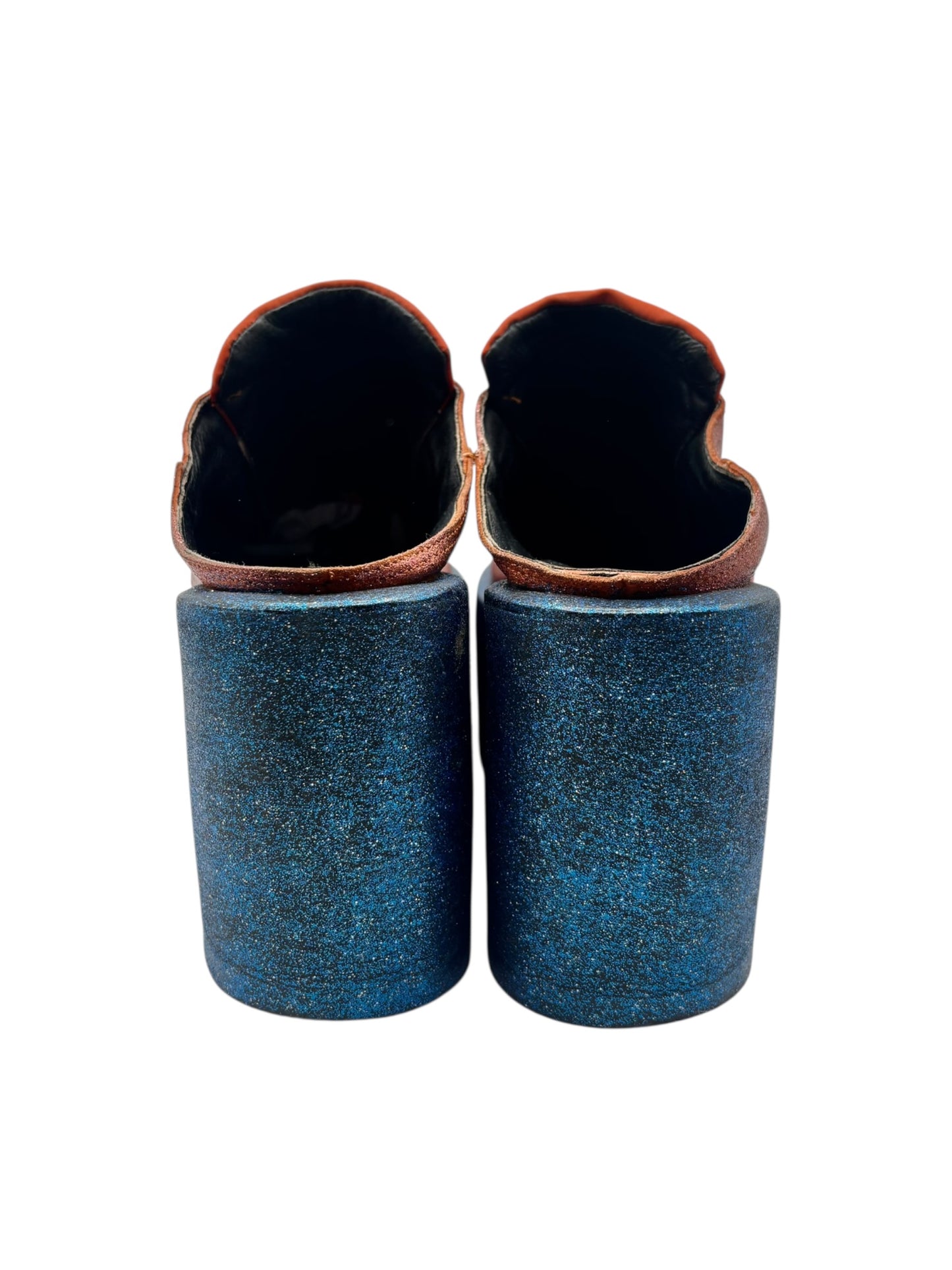 Vintage El Dantes orange platform clogs size 39