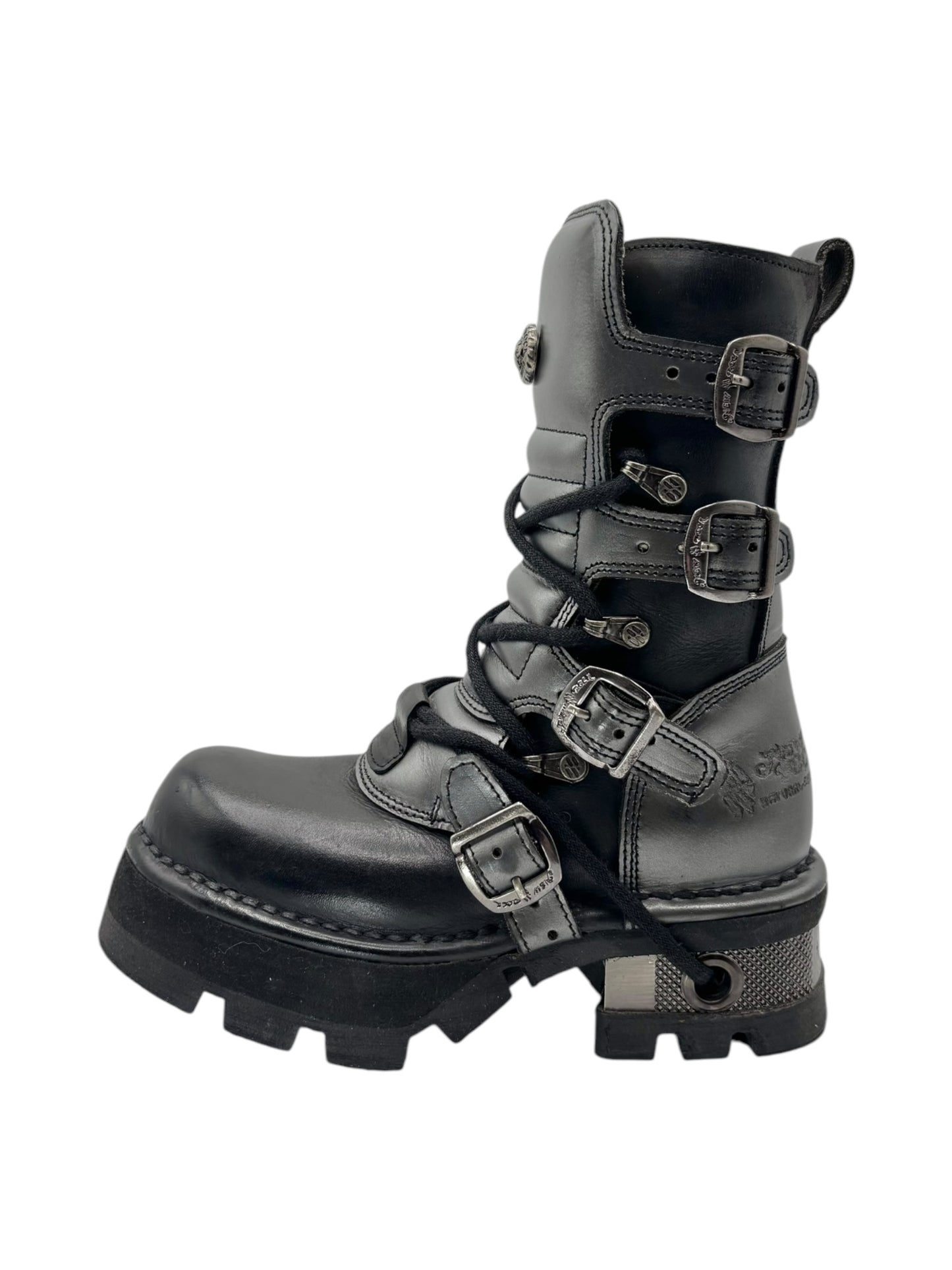 Vintage New Rock leather mid-calf boots size 39