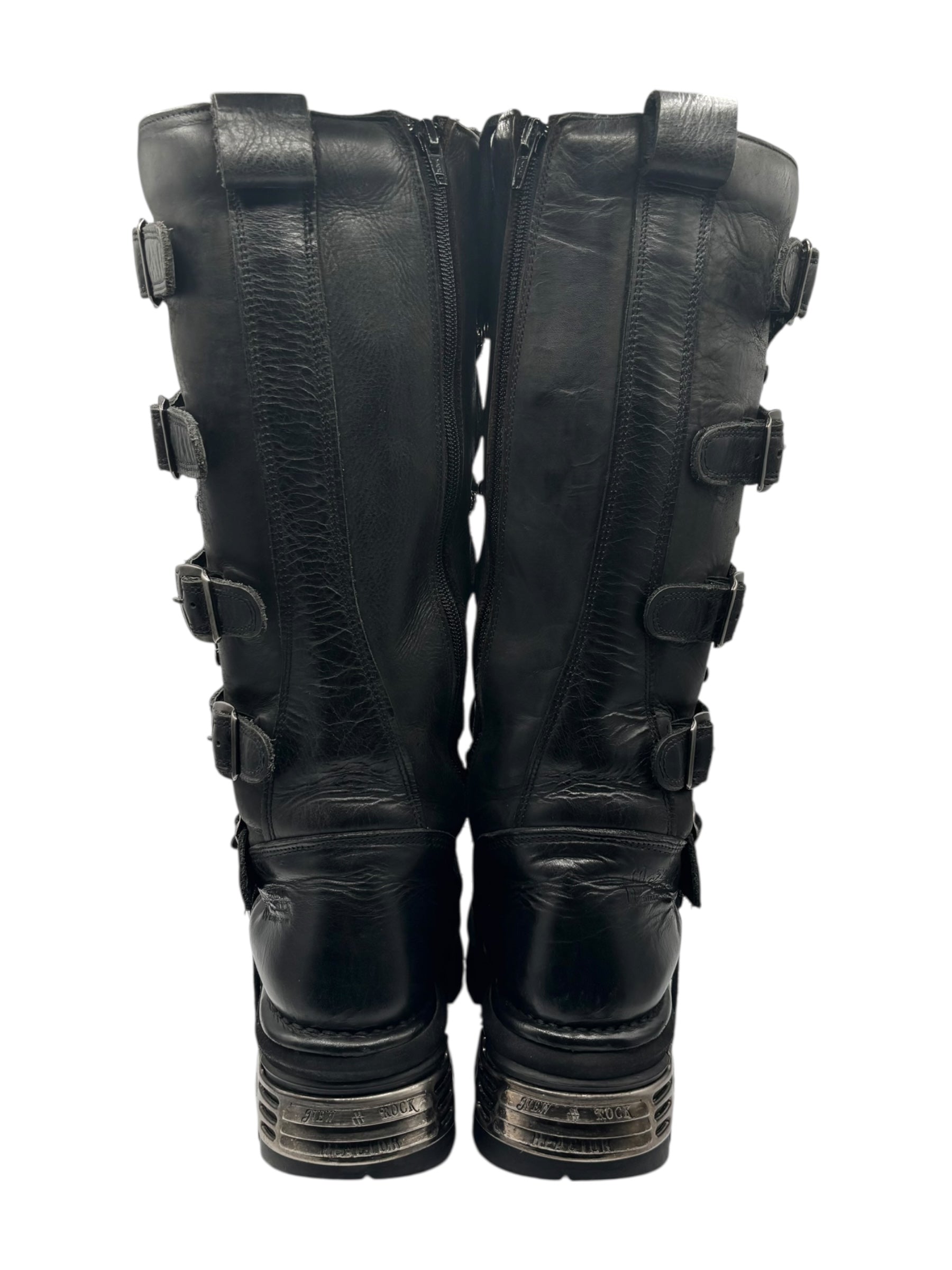 Vintage New Rock knee high reactor leather boots size 42