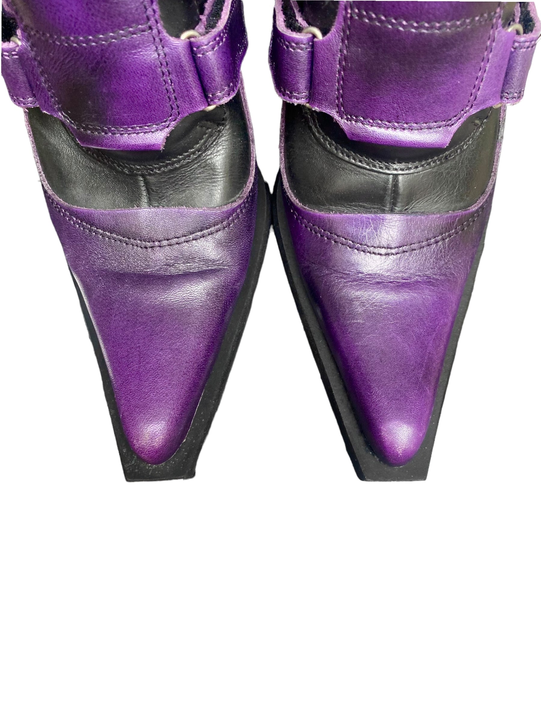 Rare vintage New Rock leather purple heels size 37