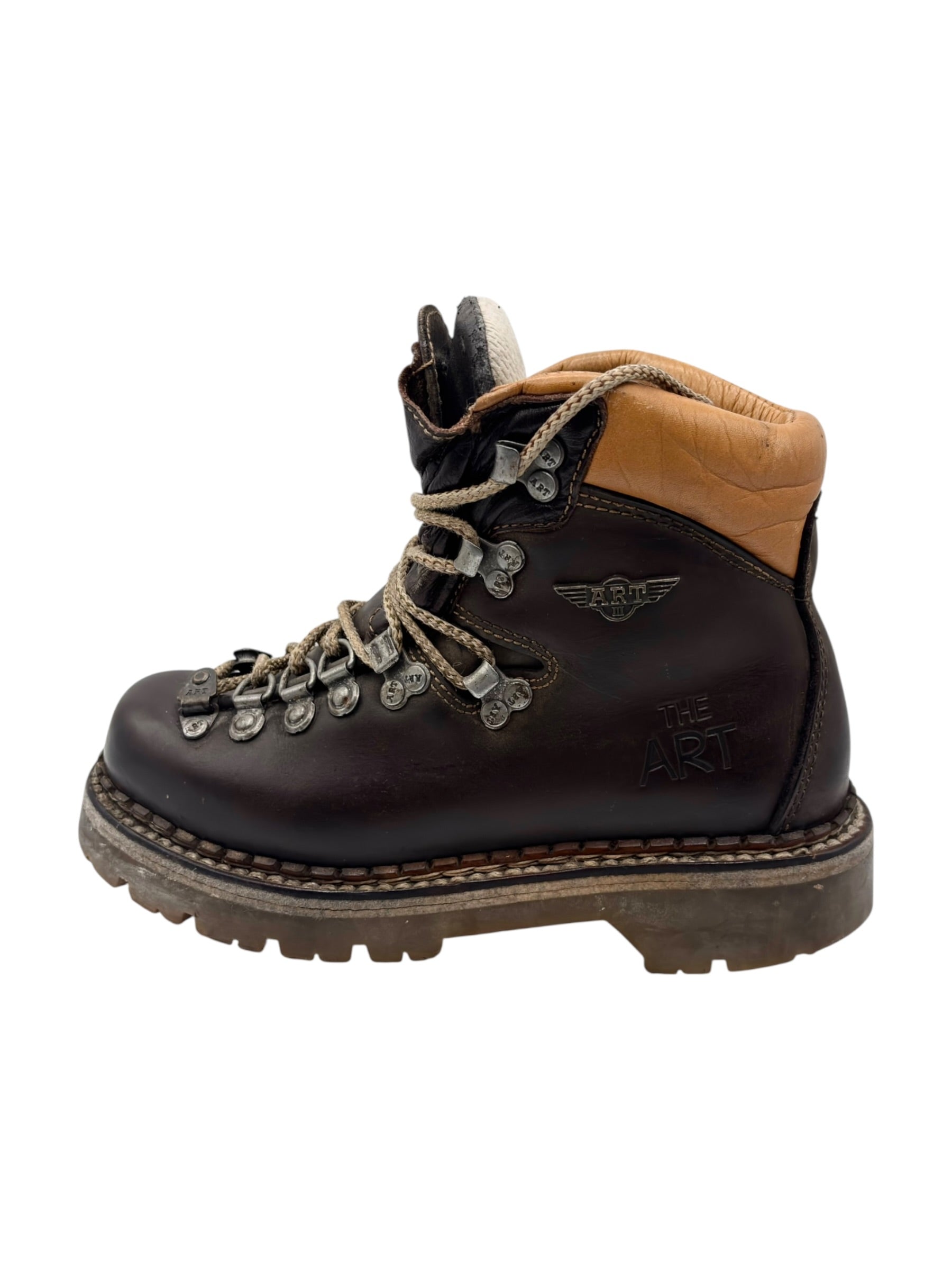 Vintage ART brown leather ankle boots size 36