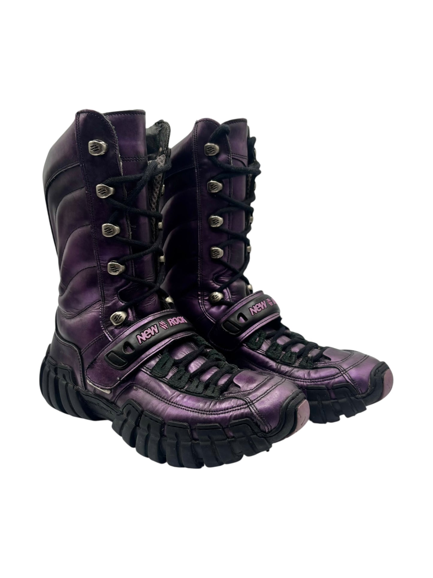 Vintage New Rock purple techno boots size 40