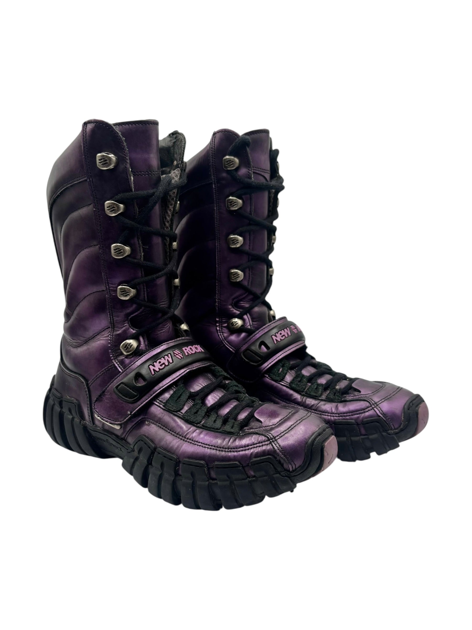 Vintage New Rock purple techno boots size 40