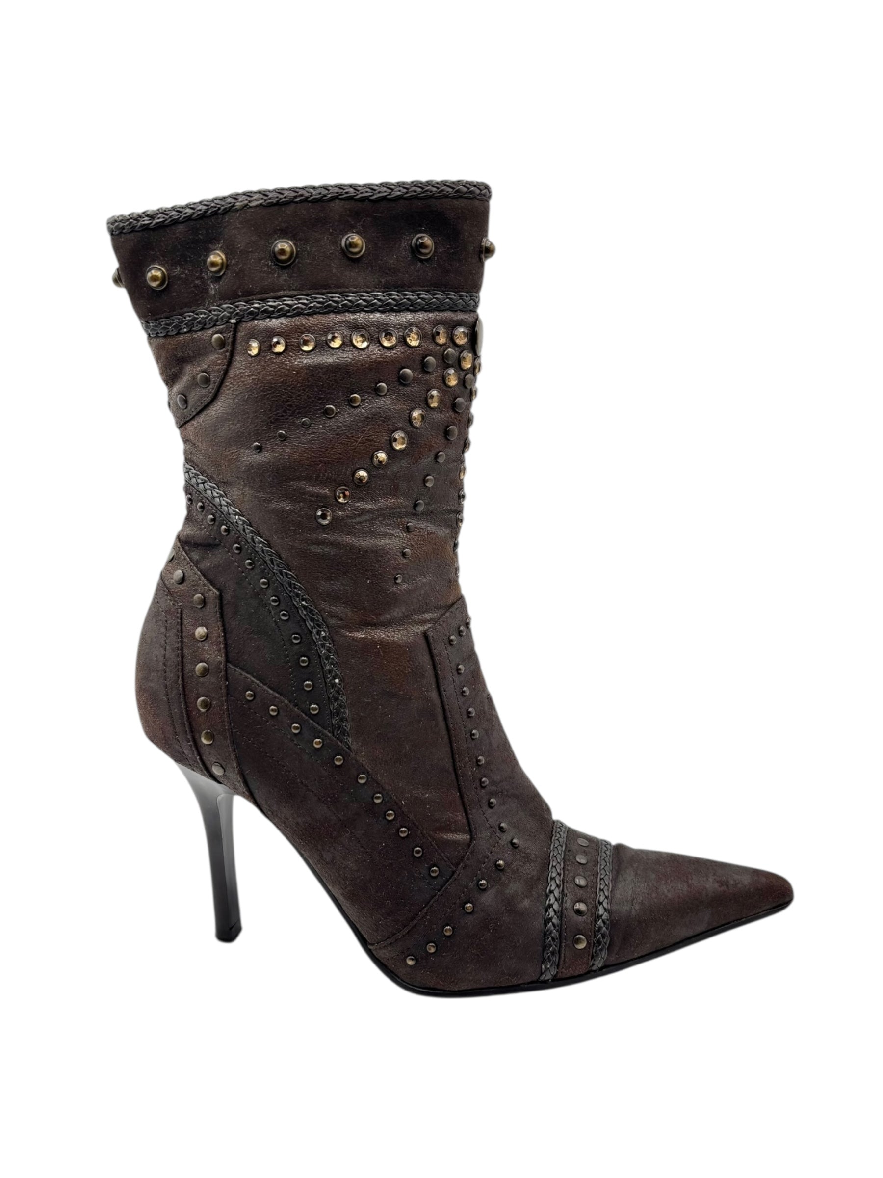 Y2k El Dantes type leather brown heels from brand Dangela size 37