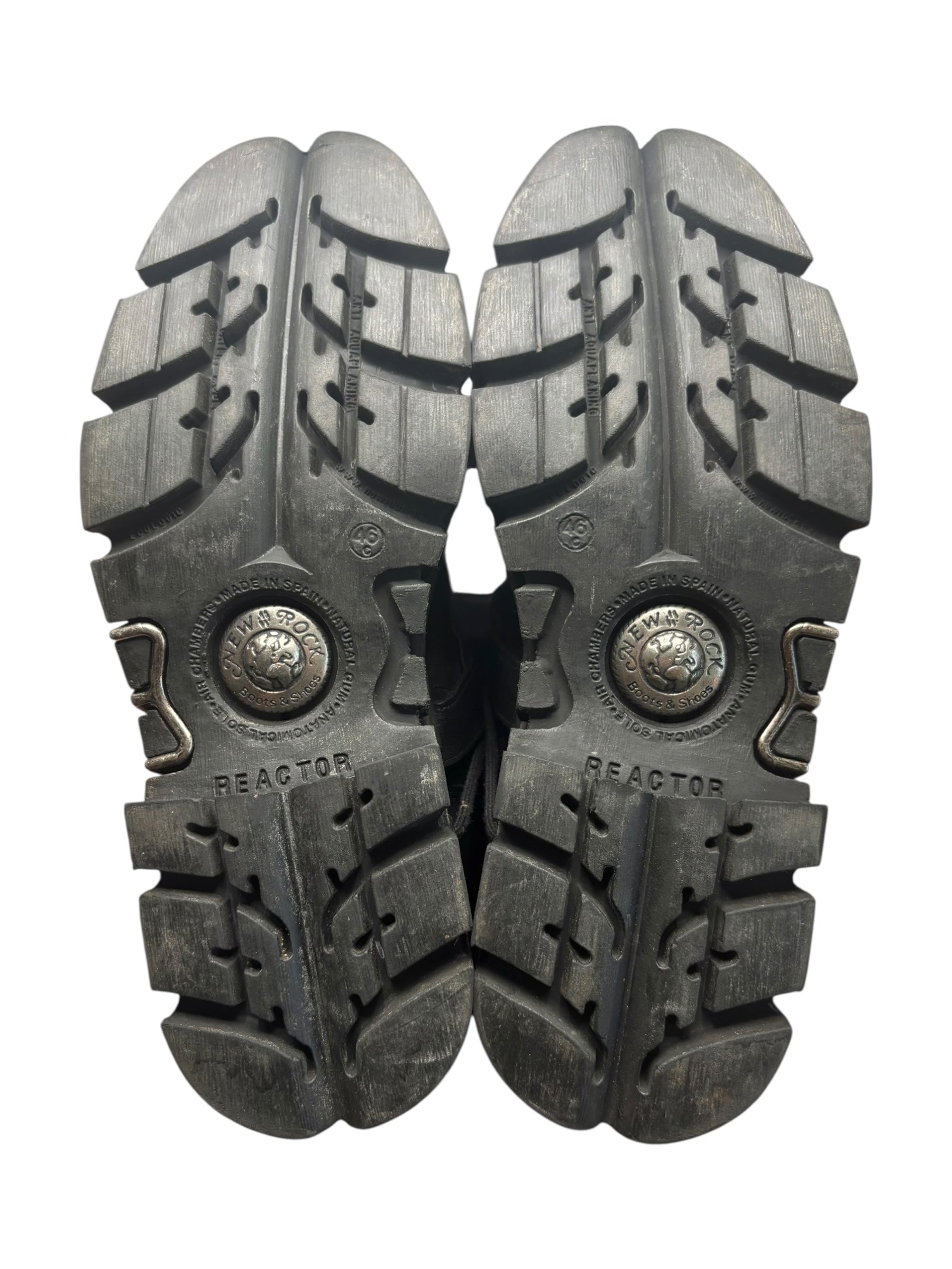 Vintage New Rock knee high leather cross boots size 46