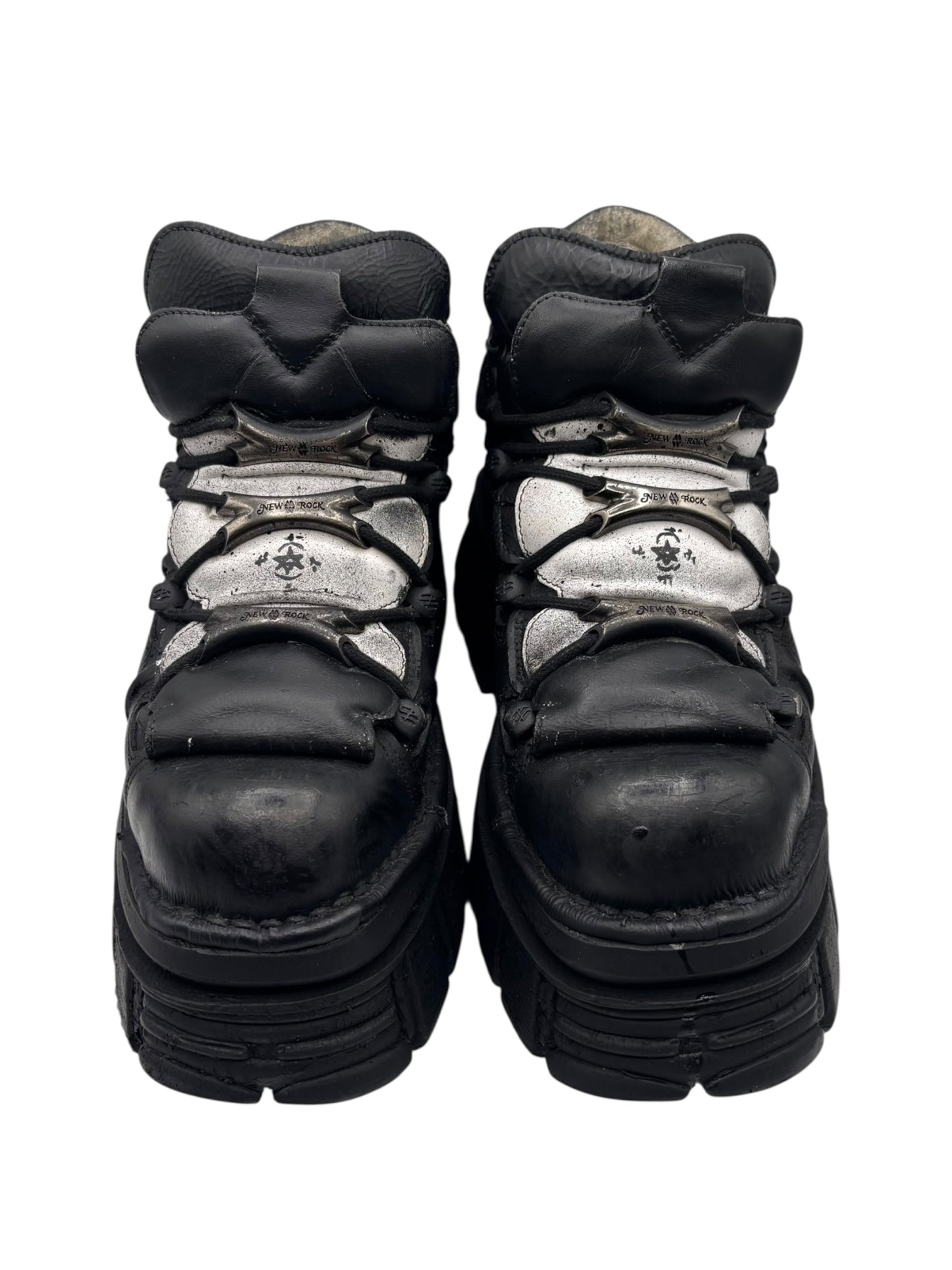 New Rock M-106 black and white platform boots size 42