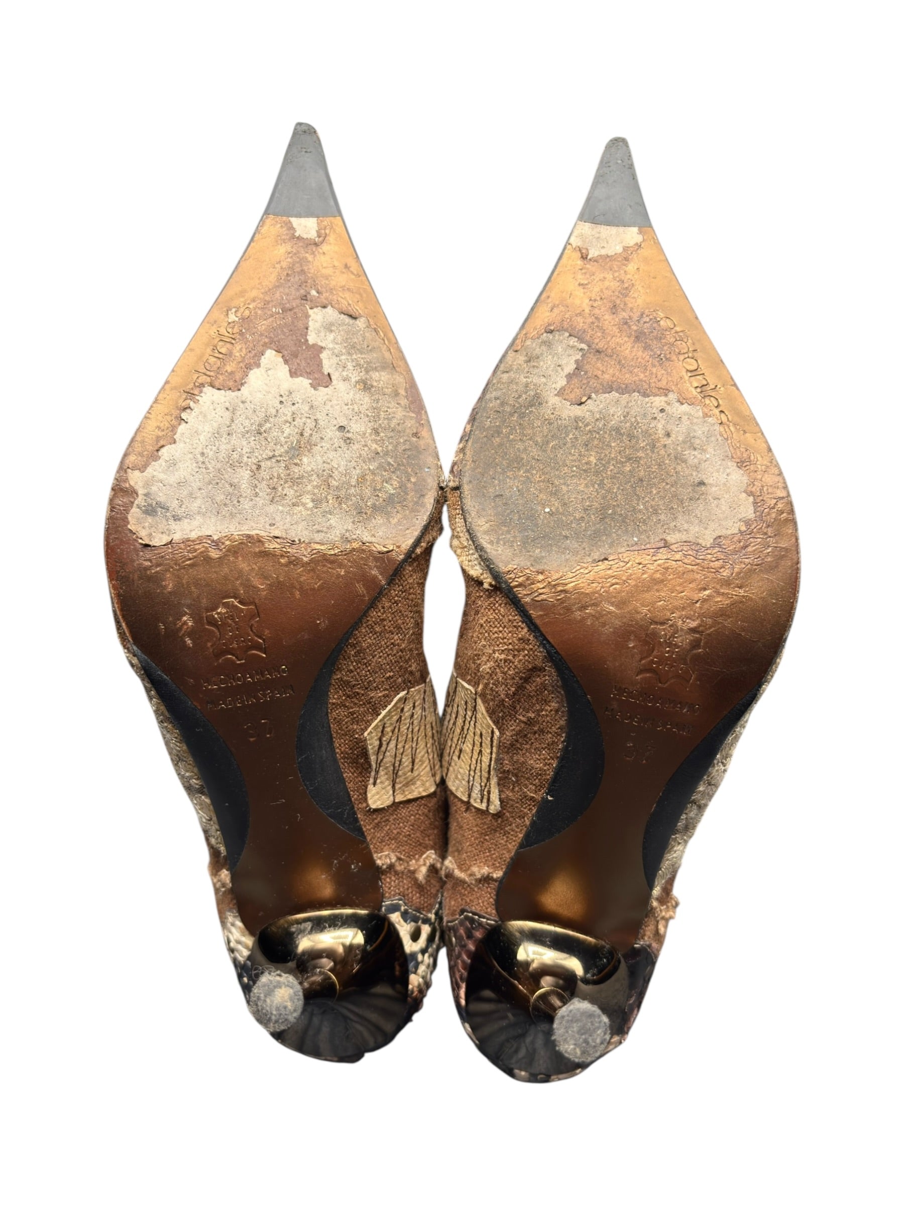 Vintage El Dantes knee high patterned boots size 37