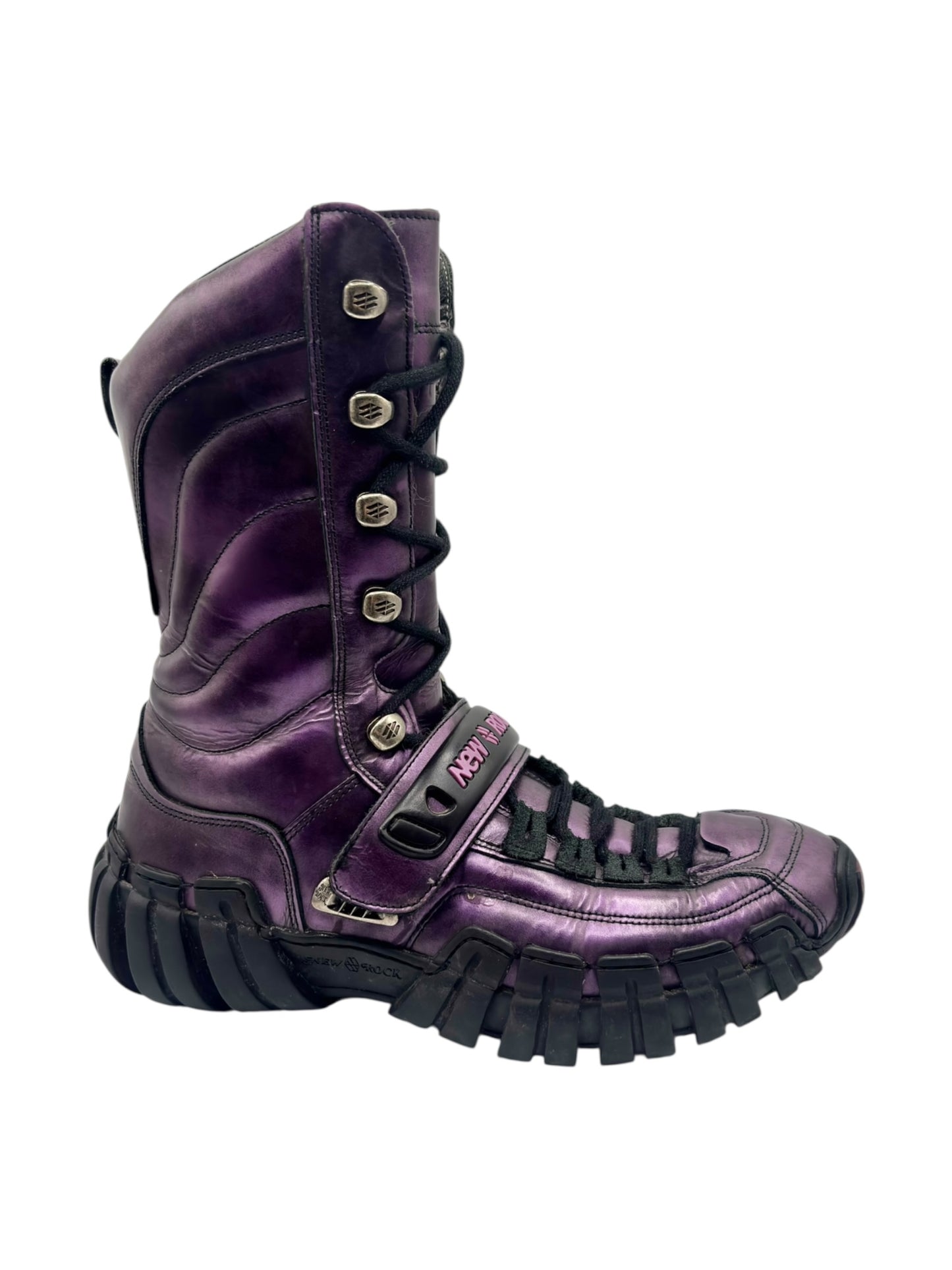 Vintage New Rock purple techno boots size 40