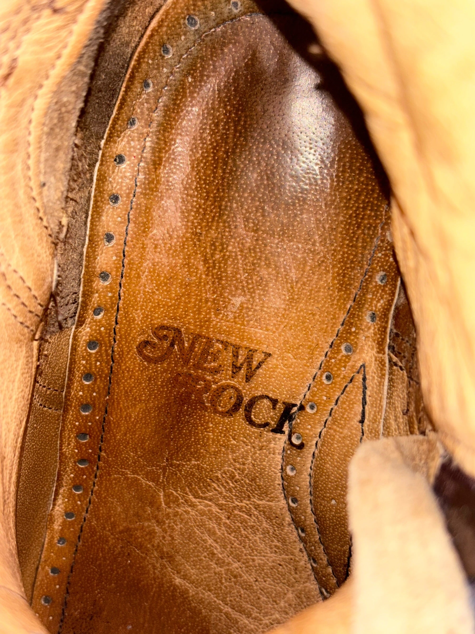 Vintage New Rock beige leather biker boots size 40