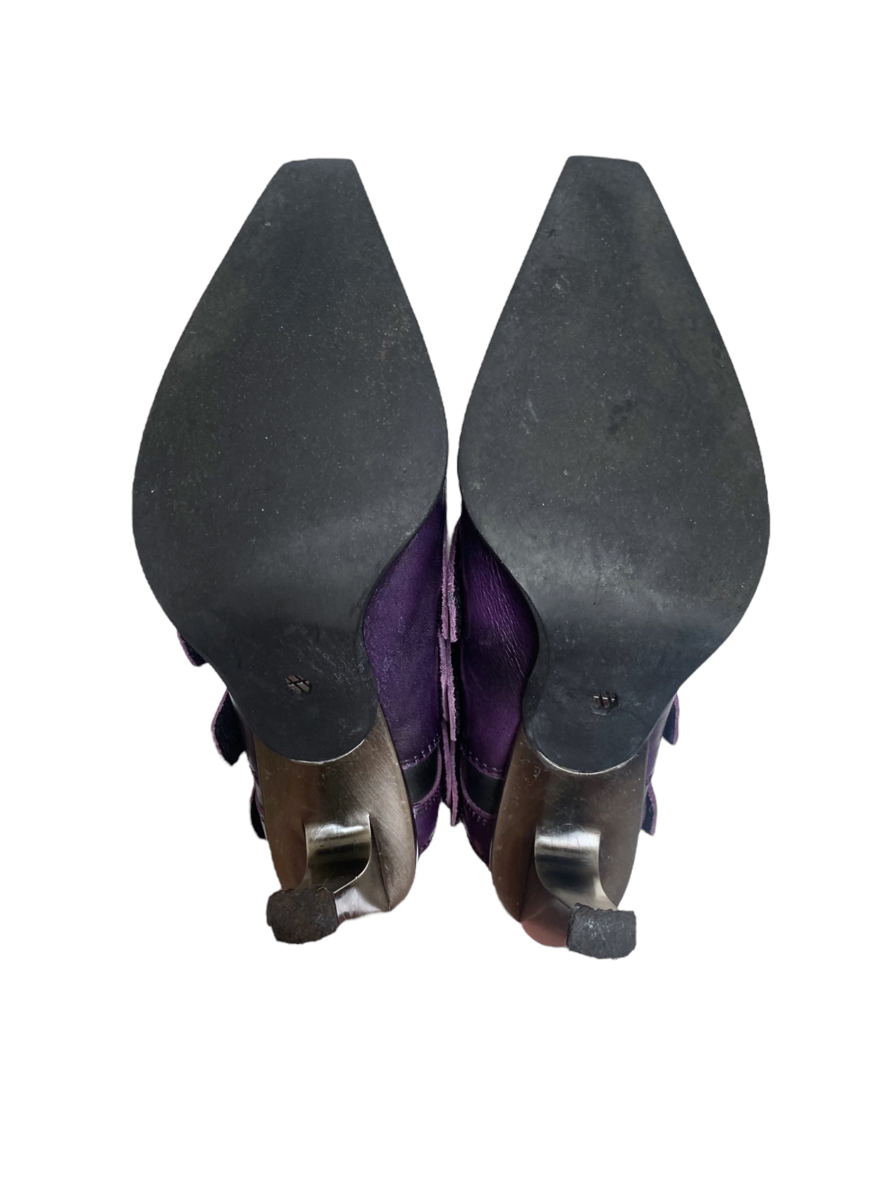 Rare vintage New Rock leather purple heels size 37