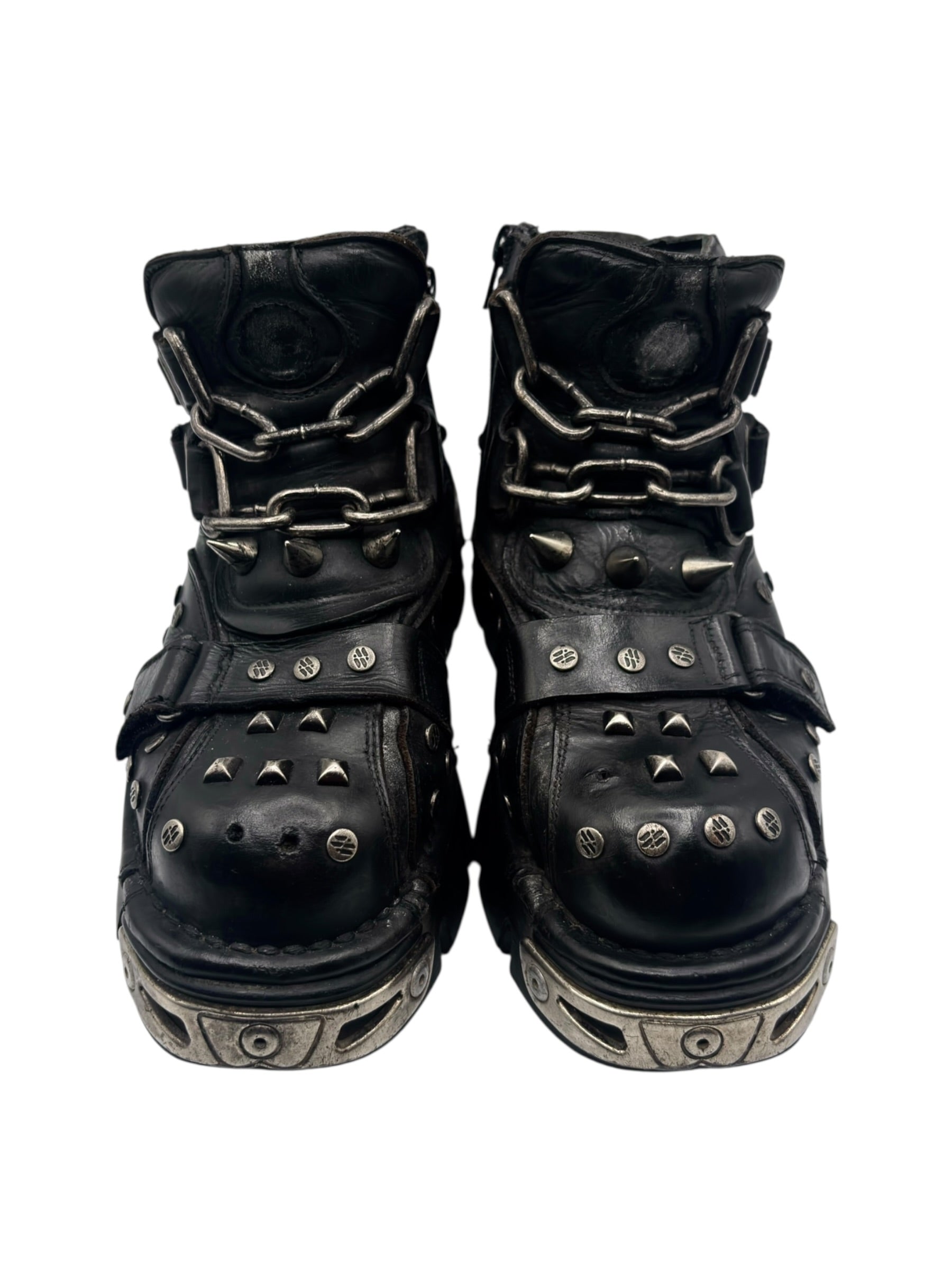 Vintage New Rock studded platform boots size 38