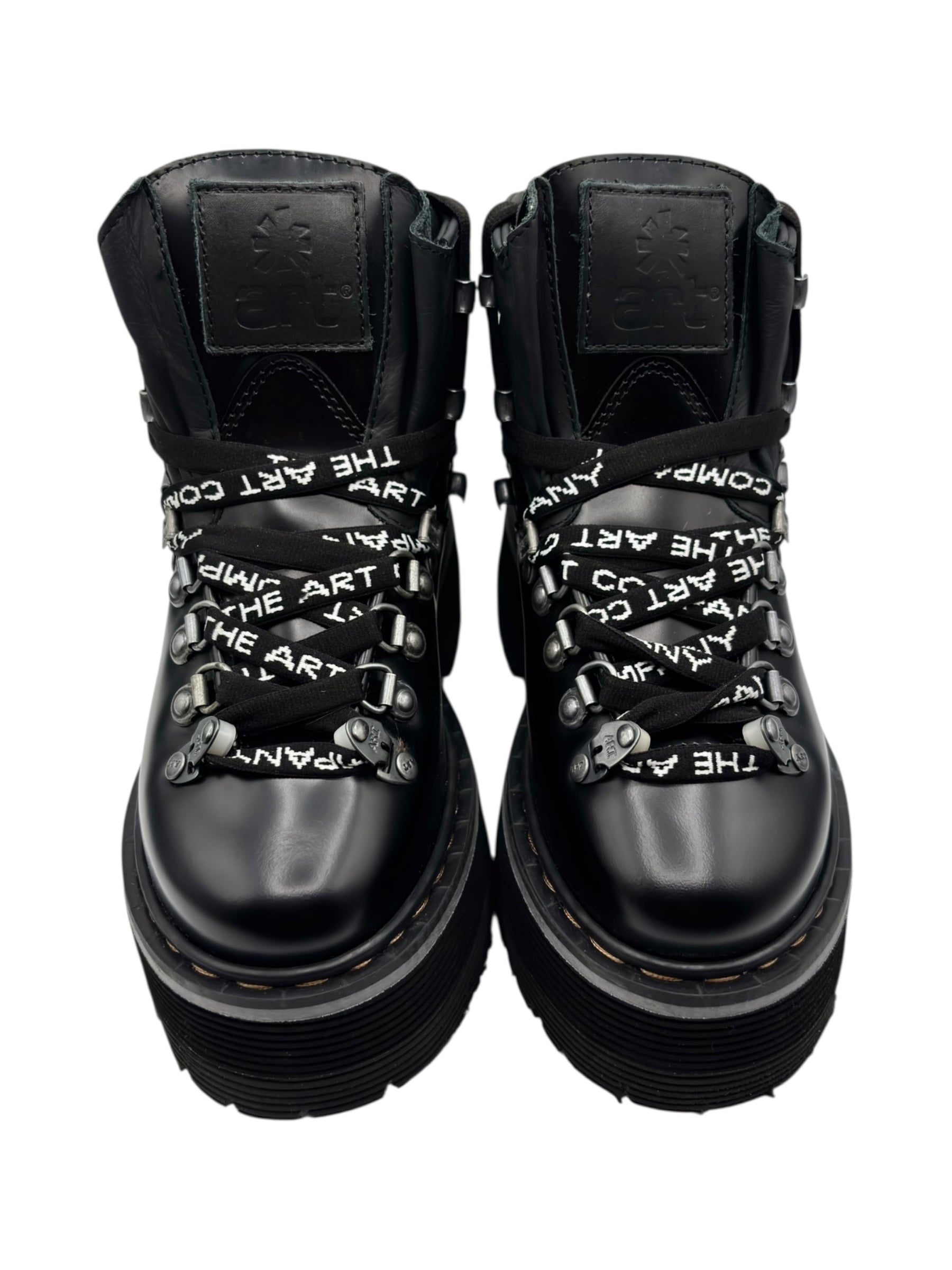 Vintage ART black leather platform boots size 39