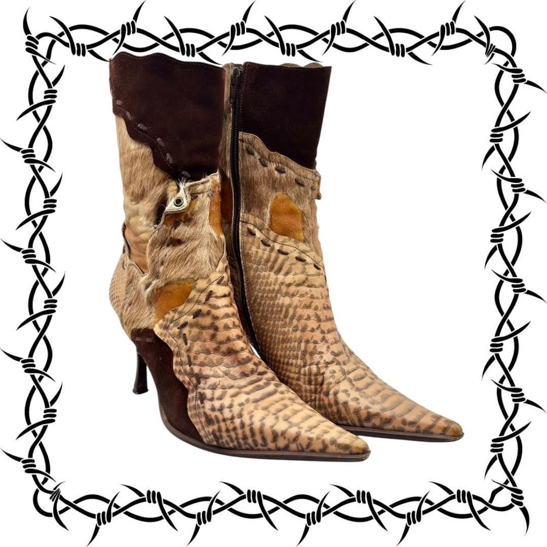 Vintage El Dantes snake patter heels size 39