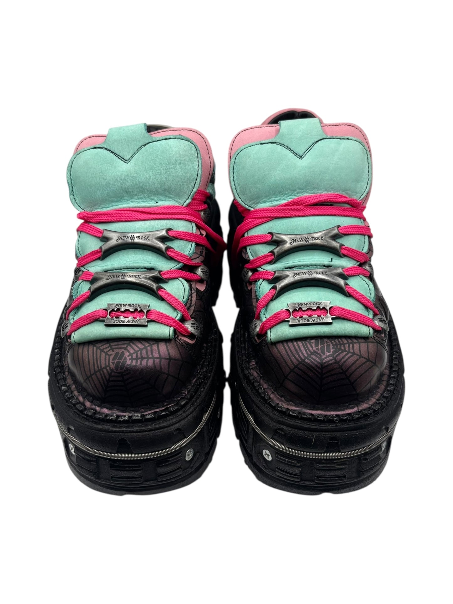 Limited edition New Rock cyan/pink platform boots size 39