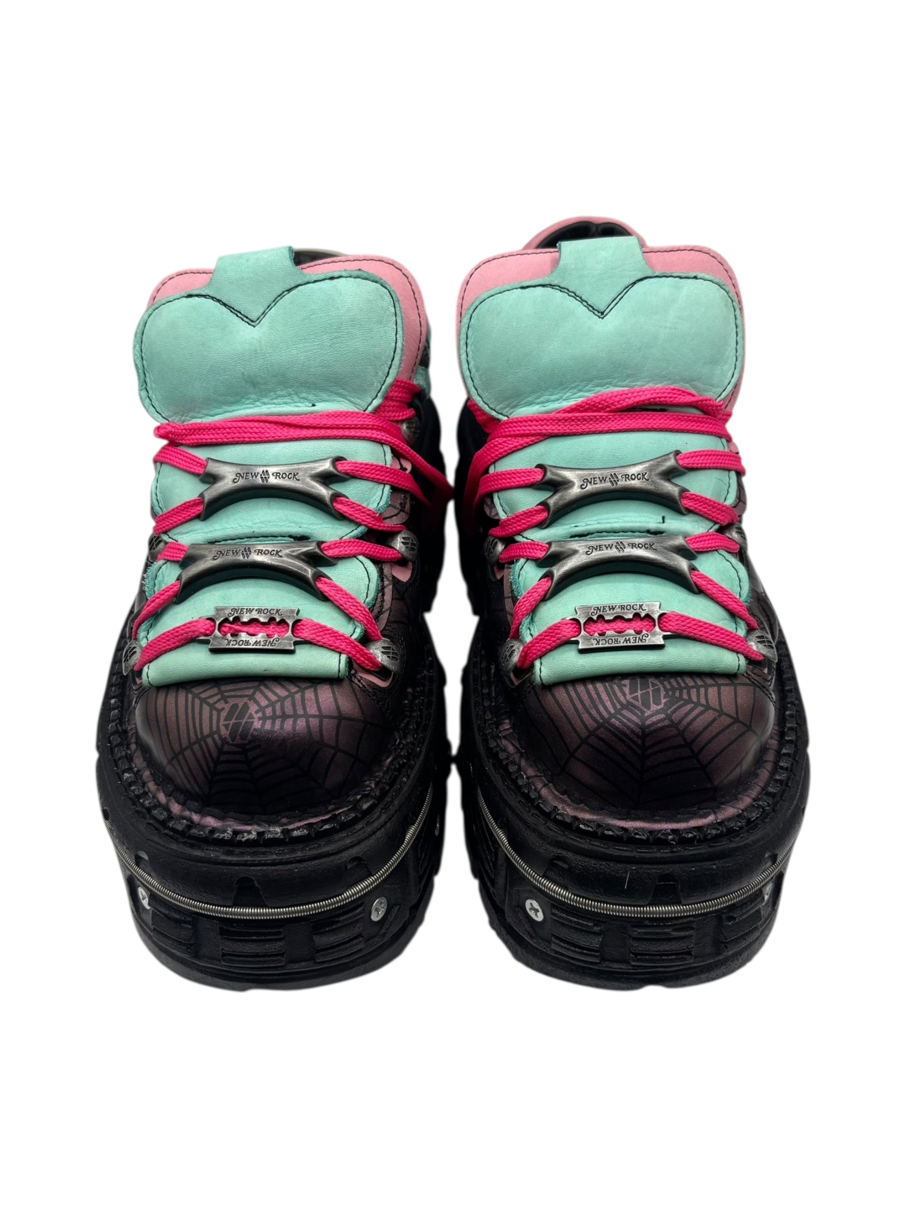 Limited edition New Rock cyan/pink platform boots size 39