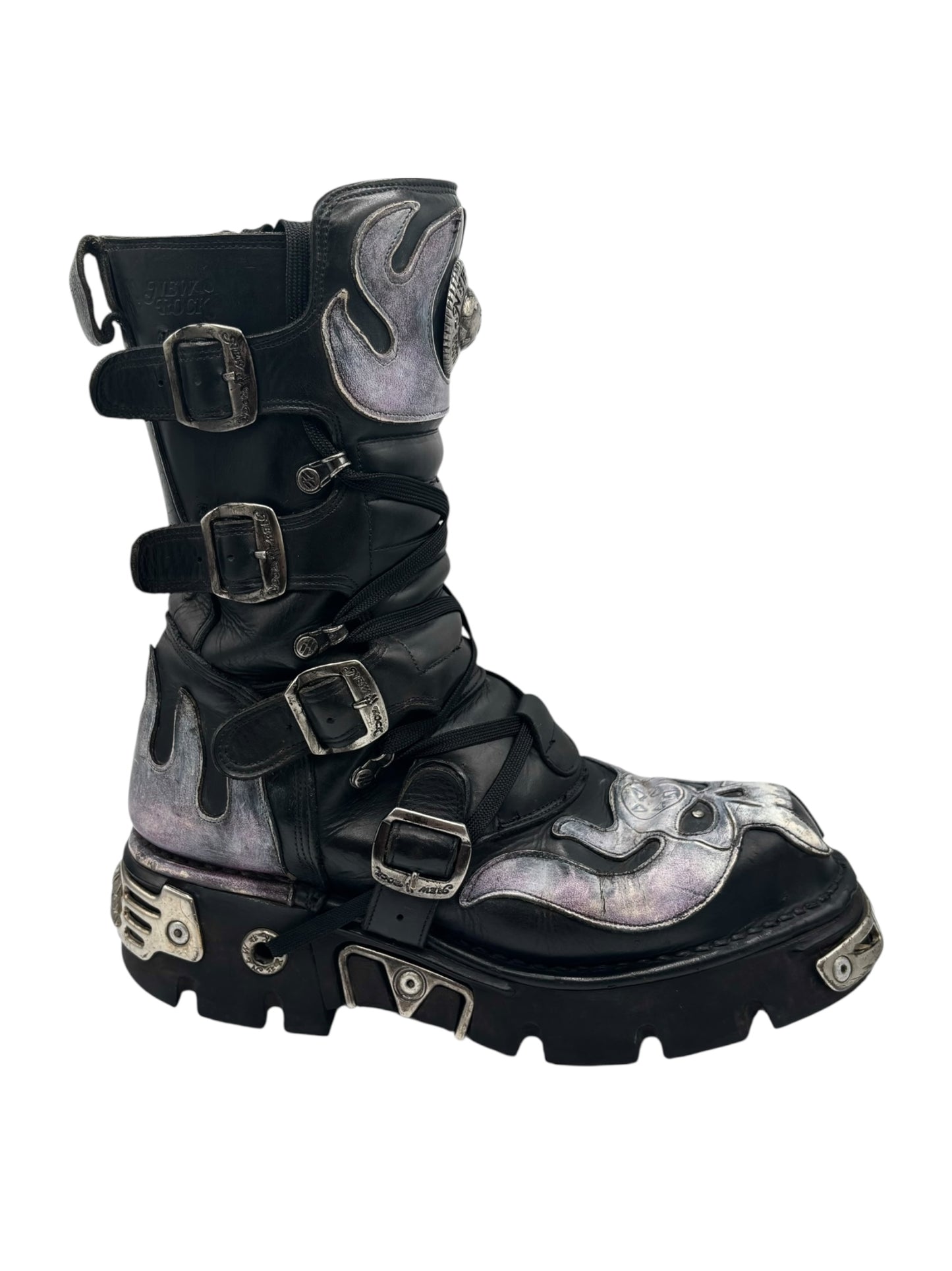 Rare vintage New Rock demon reactor leather boots size 42