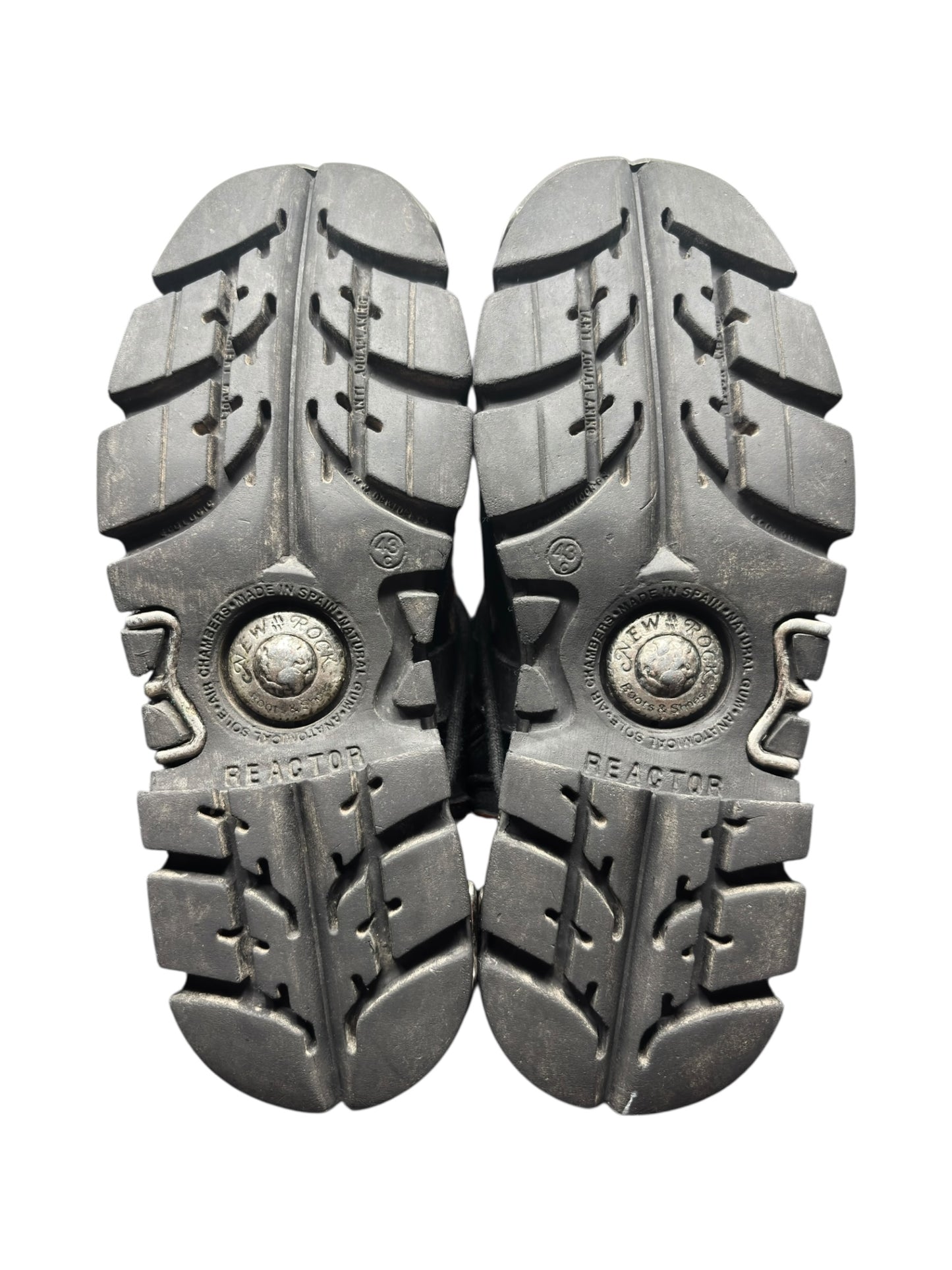 Vintage New Rock orange flame mid-calf reactor leather boots