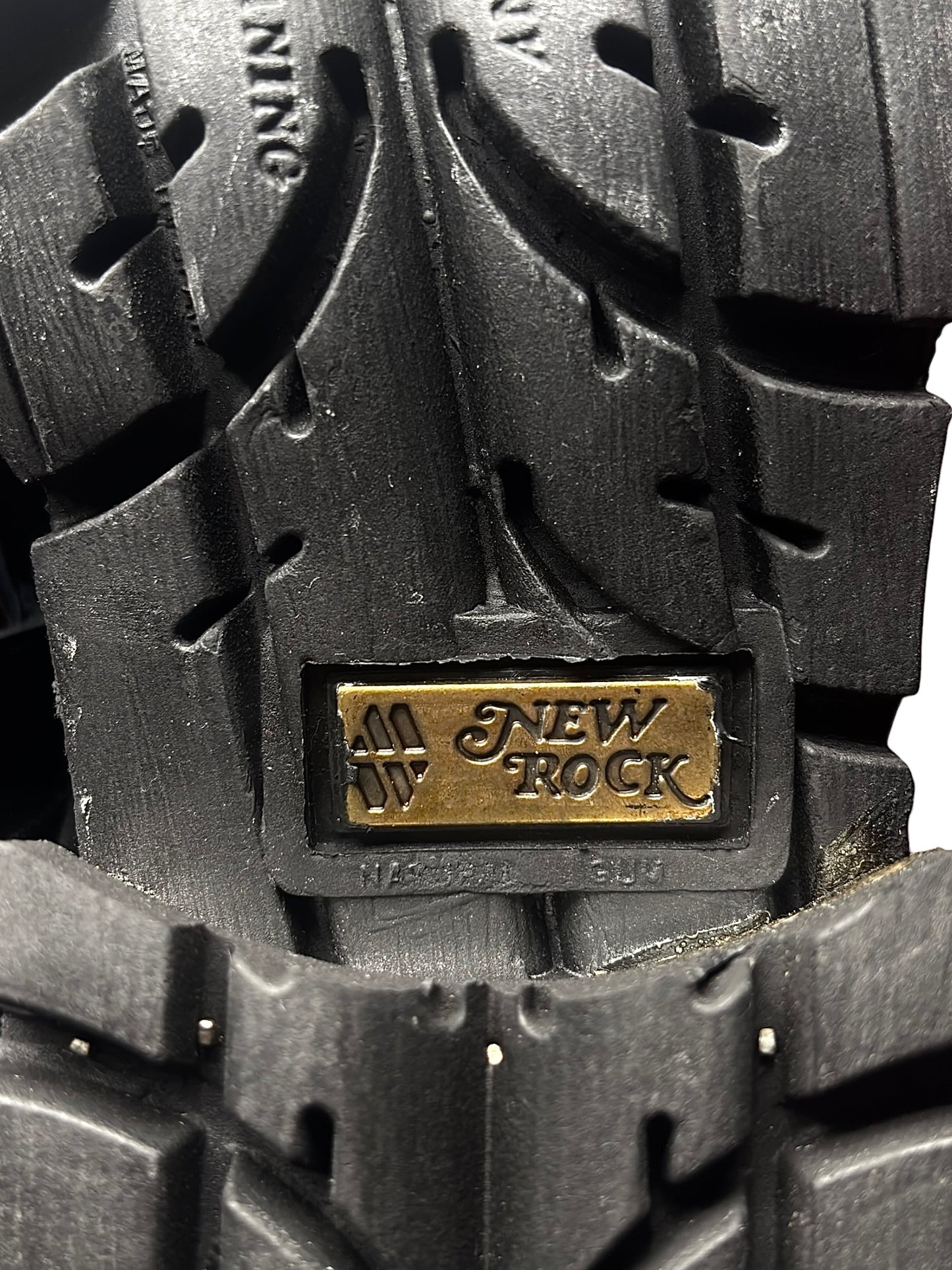 Vintage New Rock buckled raised-heel mid-calf leather boots size 41