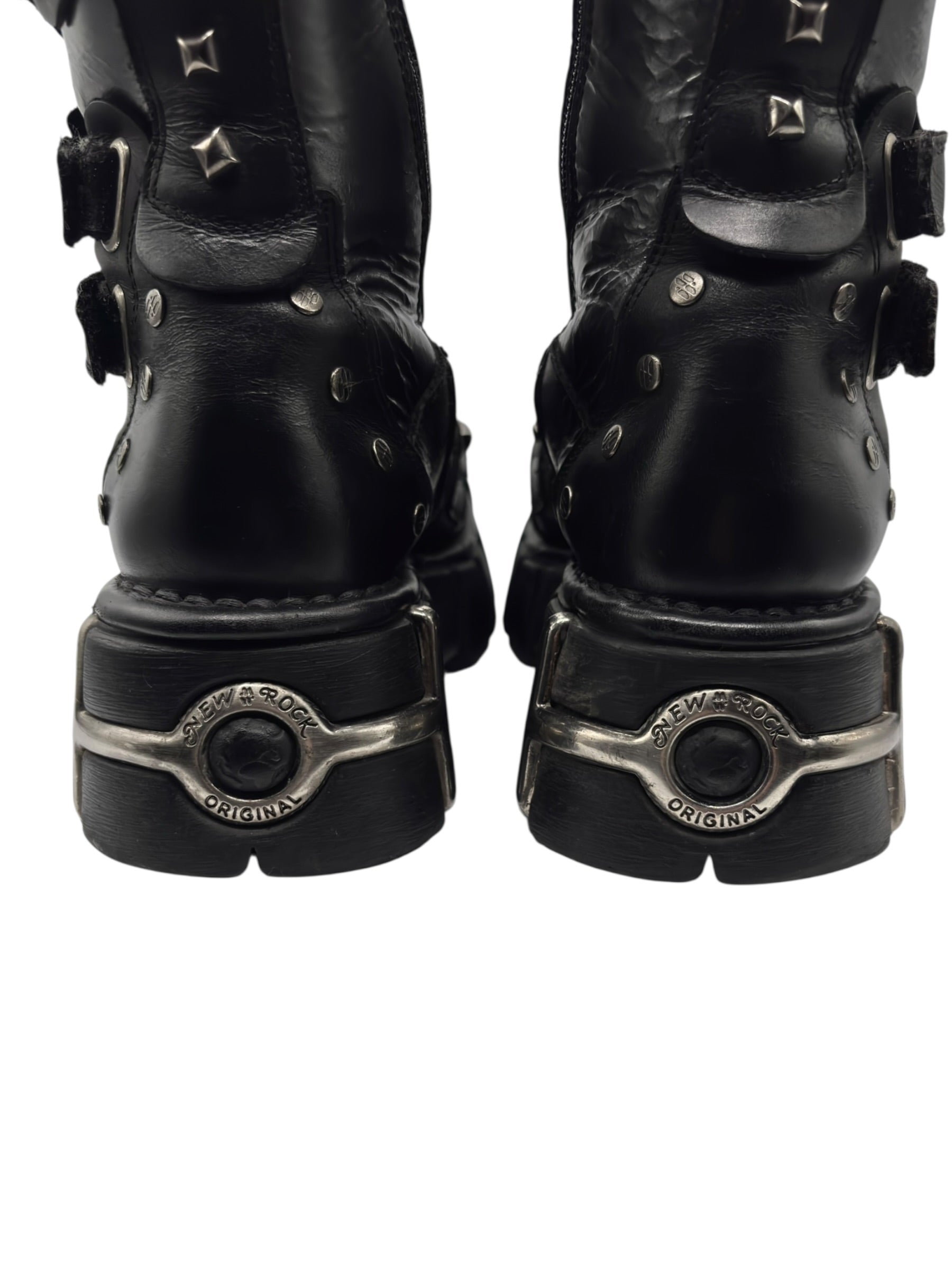 Vintage New Rock studded mid-calf platform boots size 39