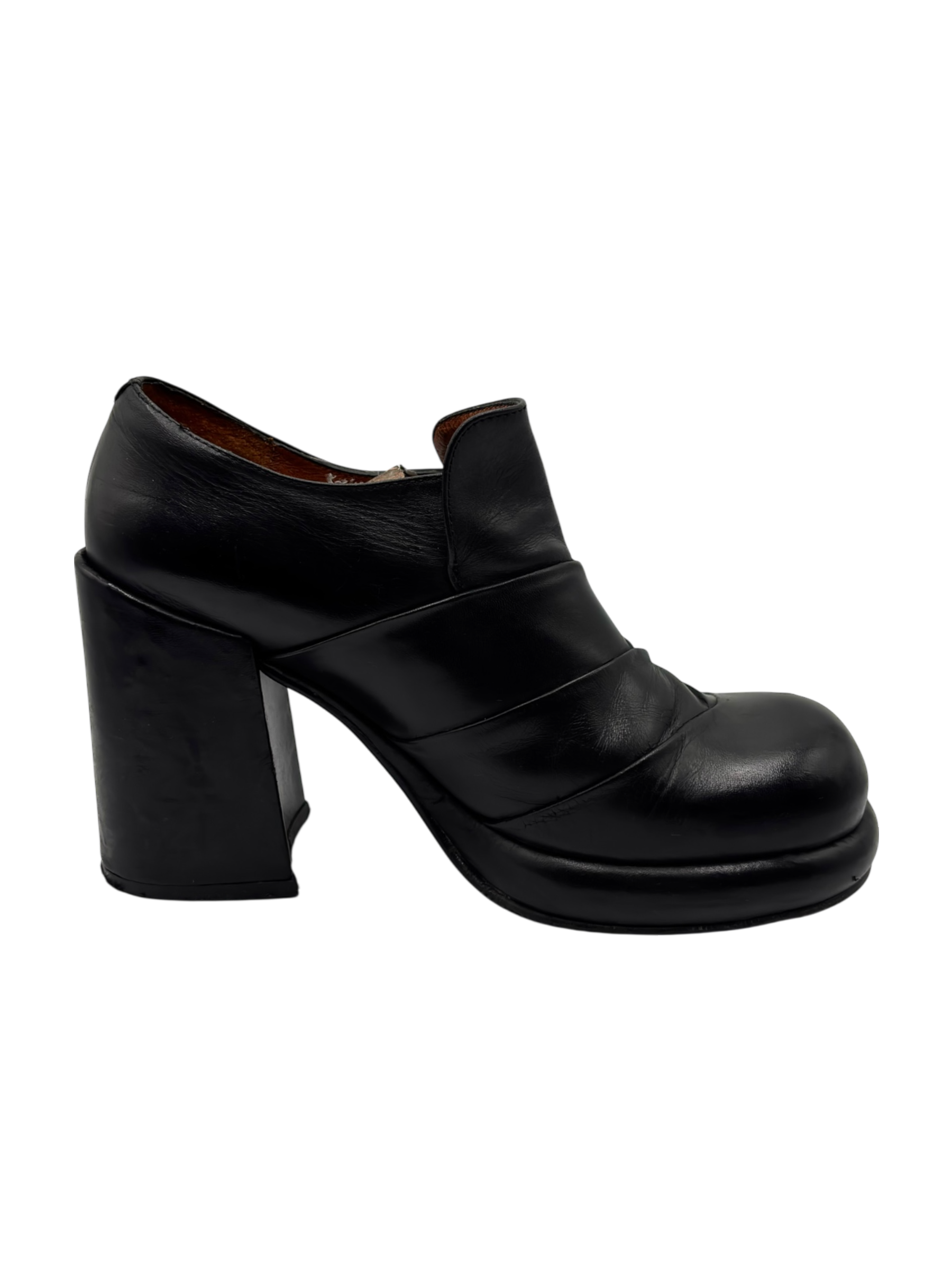 Vintage El Dantes block platform leather heels size 41