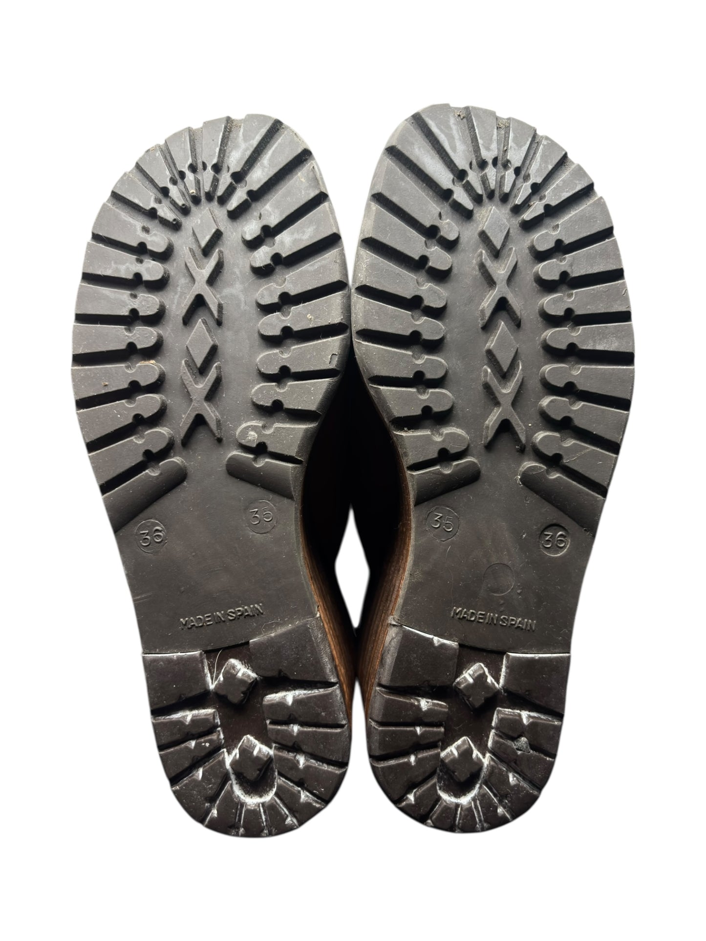 Vintage El Dantes brown block platform sandals size 36