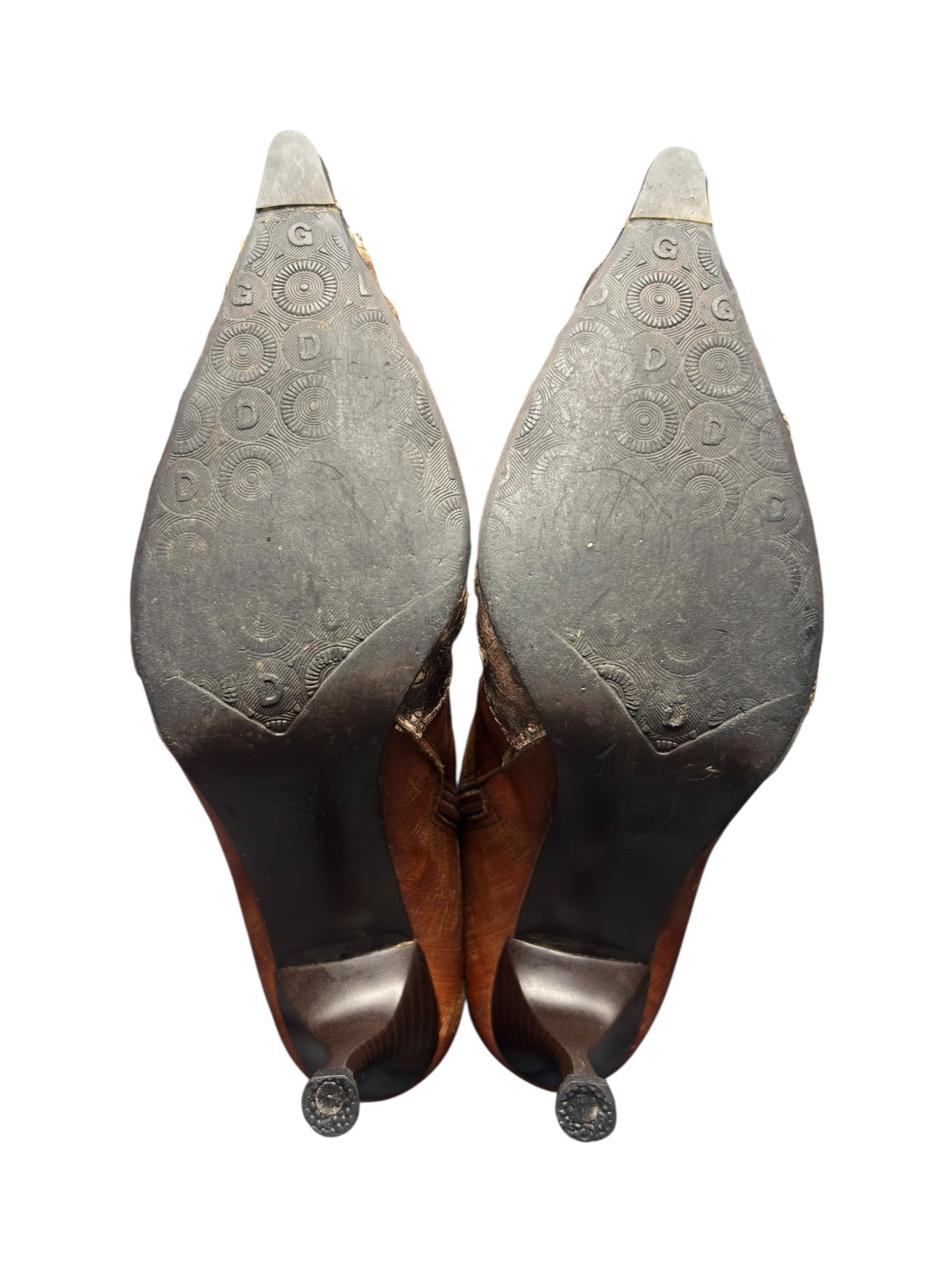 Knee high brown leather boots size 38