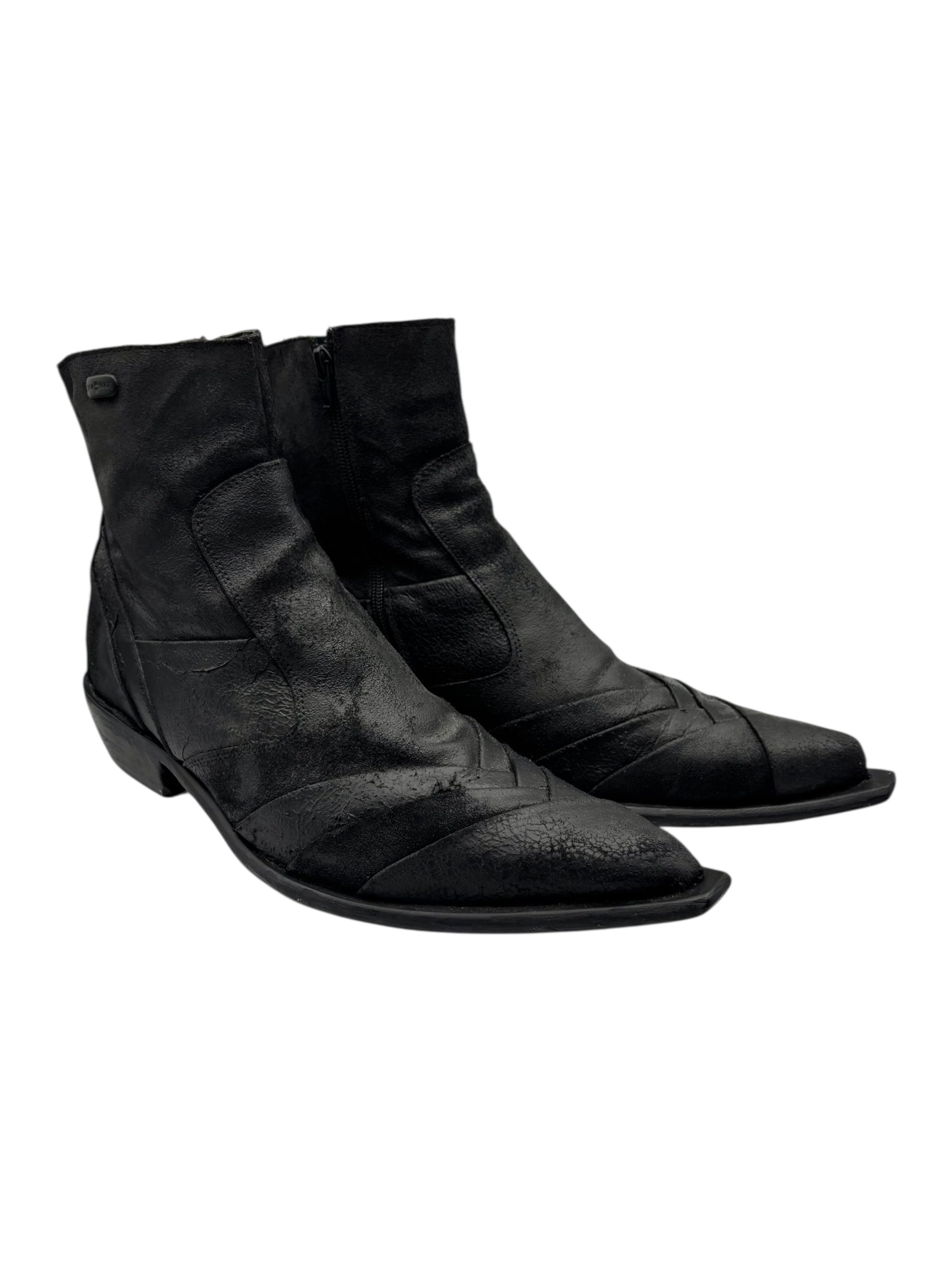 Vintage New Rock sauron black leather cowboy boots size 45