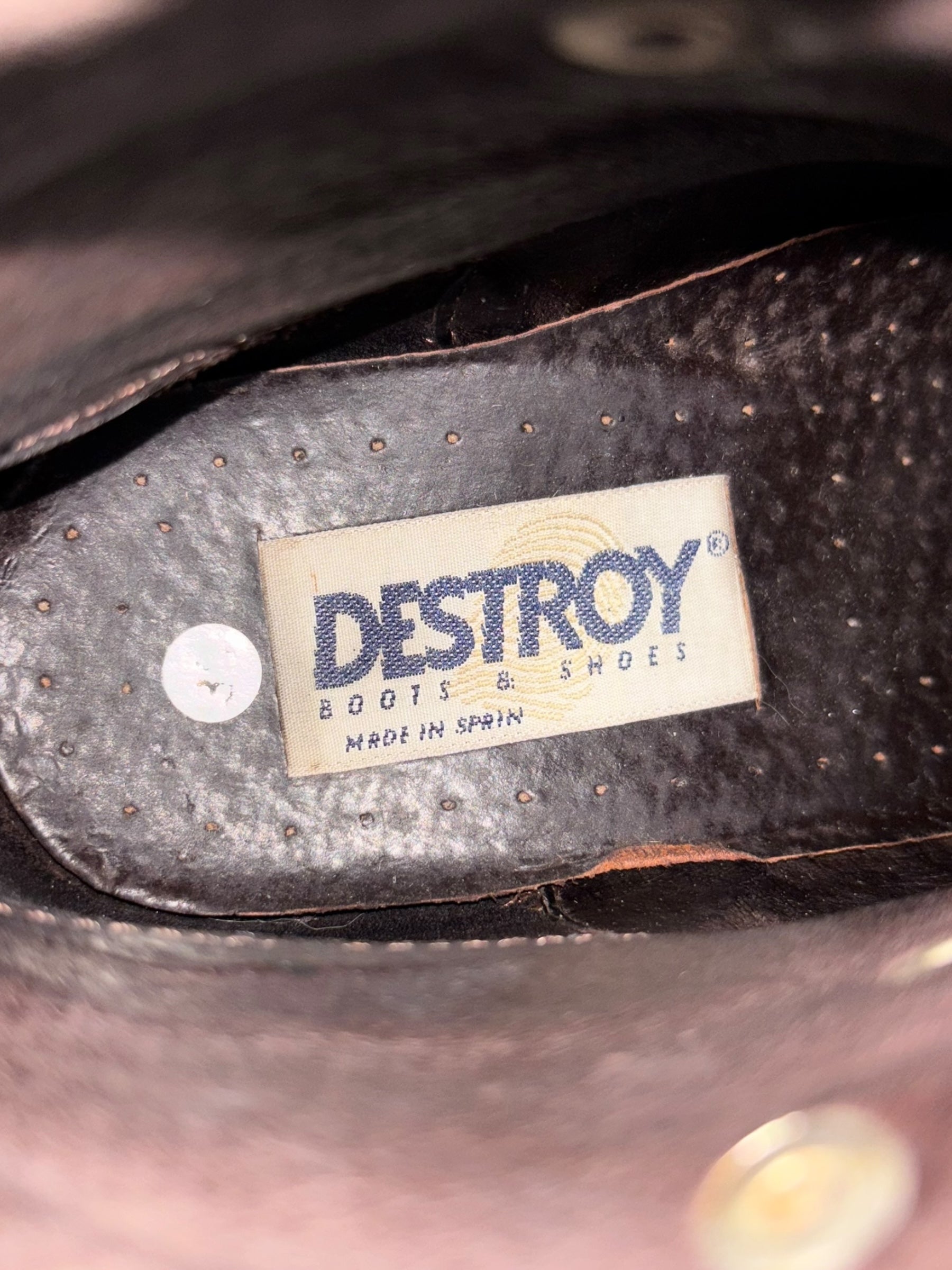 Vintage Destroy blue platform boots size 38