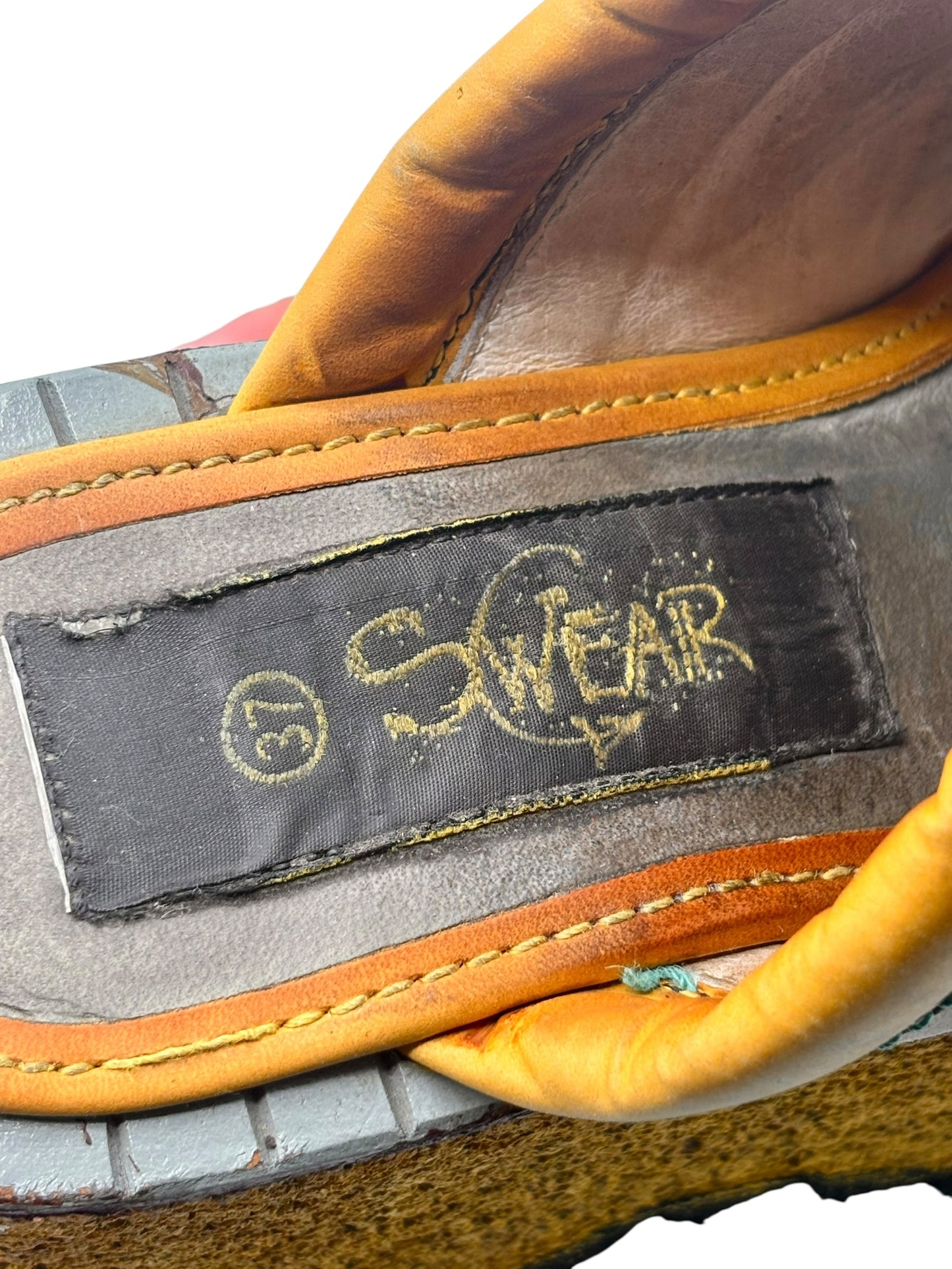 Vintage Swear London yellow platform sandals size 37