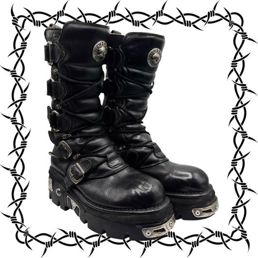 Vintage New Rock knee high reactor boots size 45