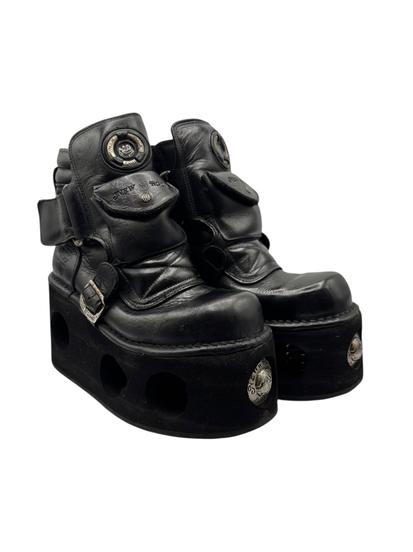 Vintage 90s New Rock neptuno pouch platform boots size 39