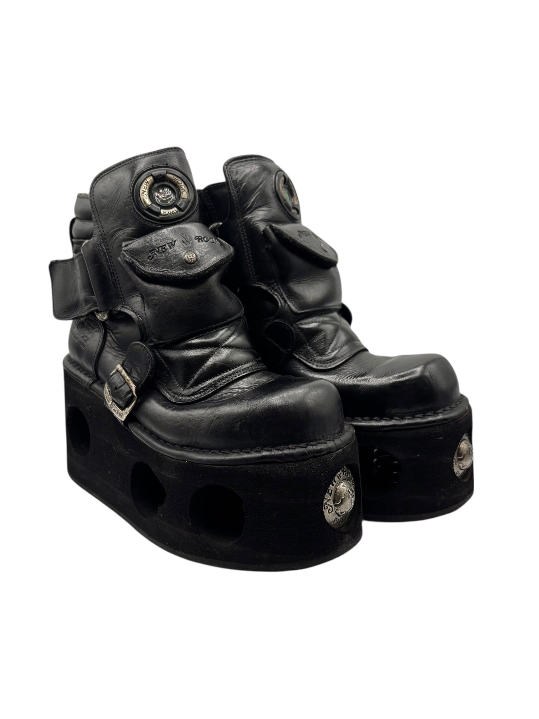Vintage 90s New Rock neptuno pouch platform boots size 39
