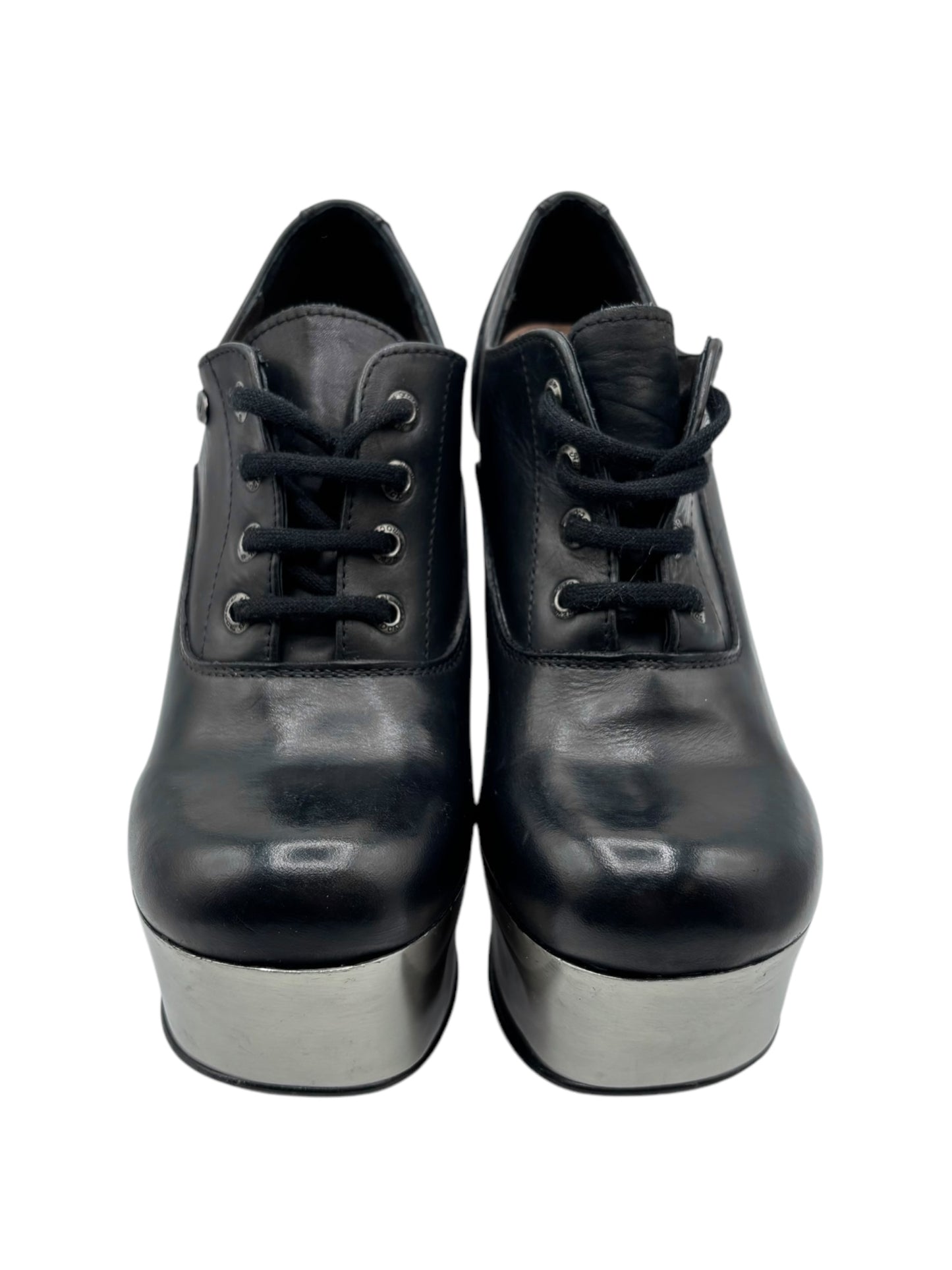 Vintage New Rock leather platform heels size 40