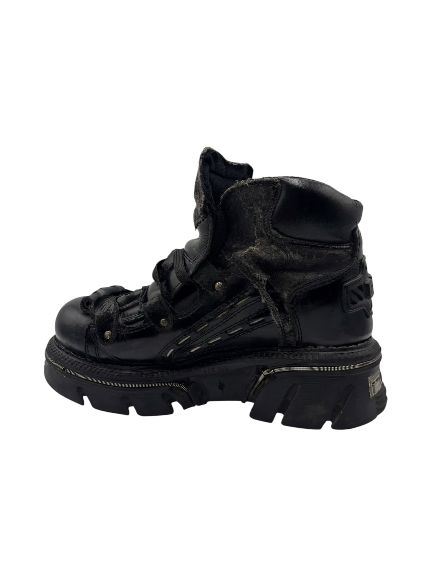 Vintage Gordon Jack black leather platform boots